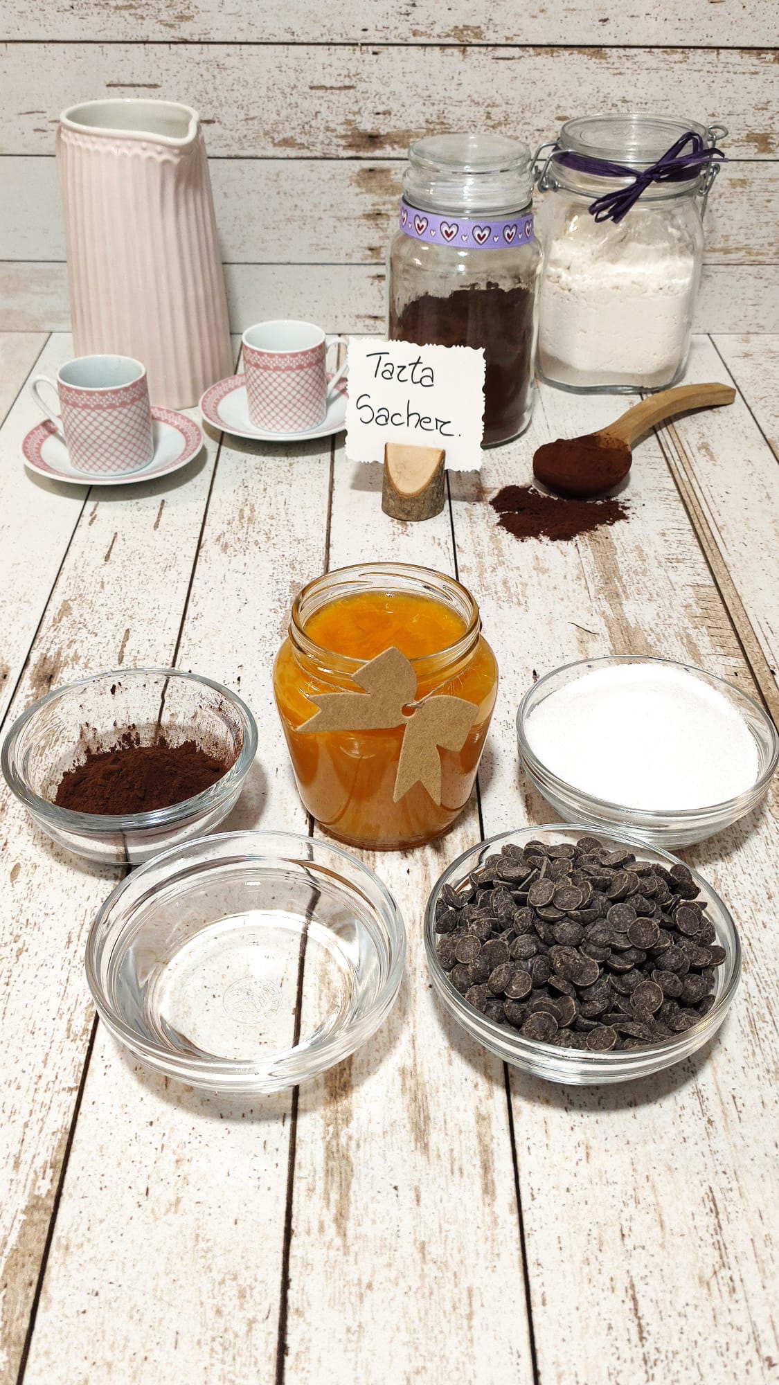 Ingredientes de la cobertura de chocolate para nuestra Tarta Sacher