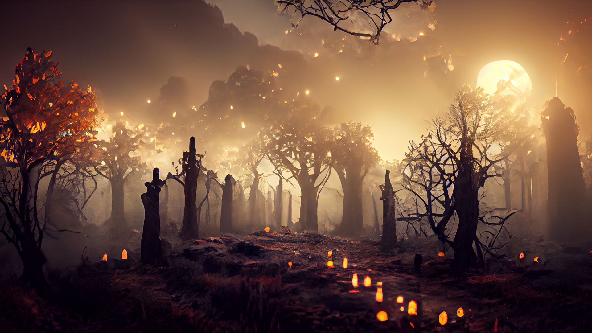 Cementerio con velas