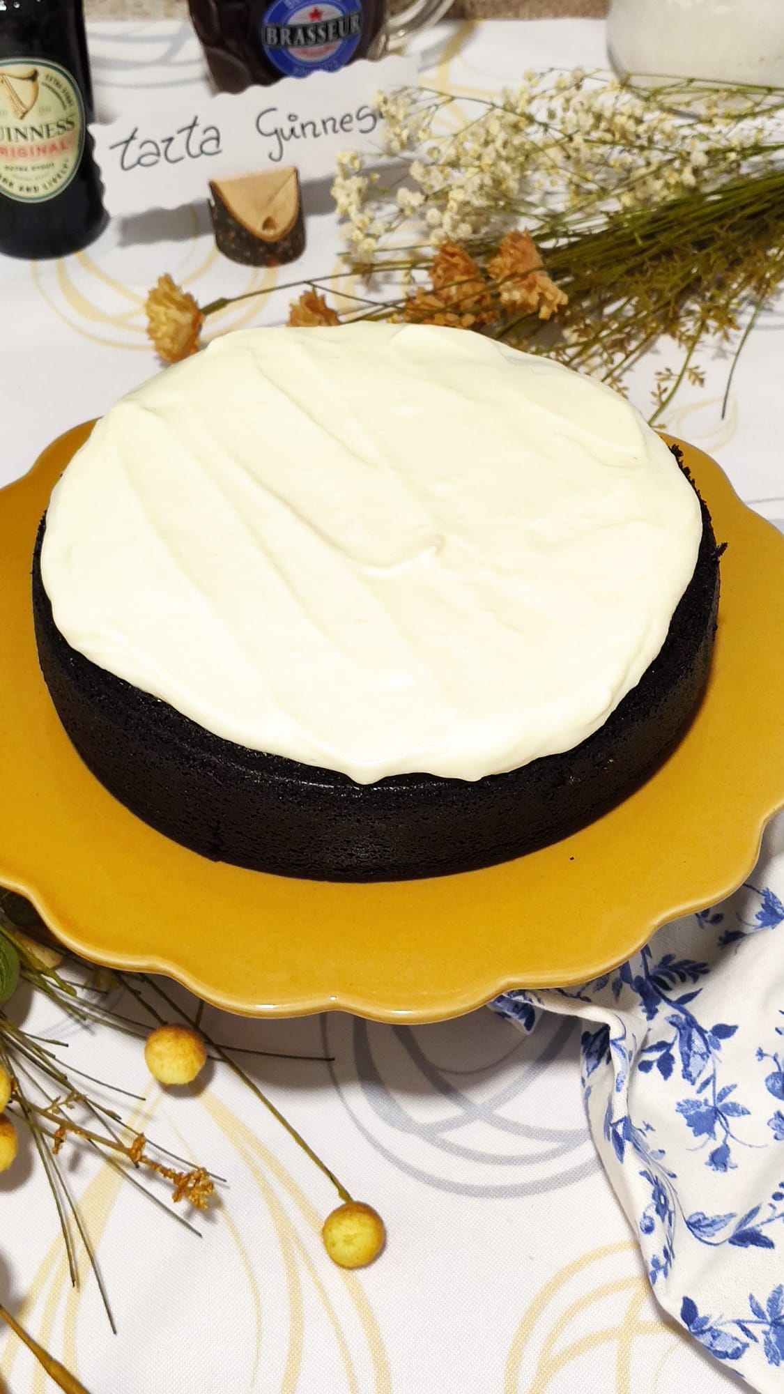 Nuestra tarta Guinness lista para zampar