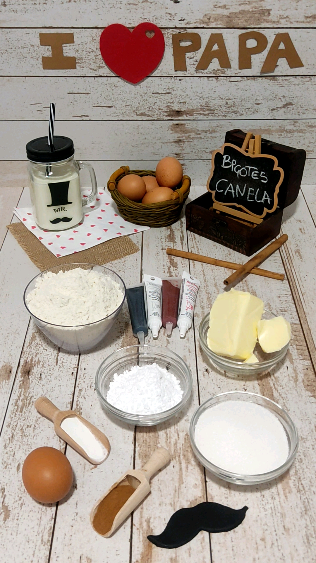 Ingredientes de nuestros bigotes de canela
