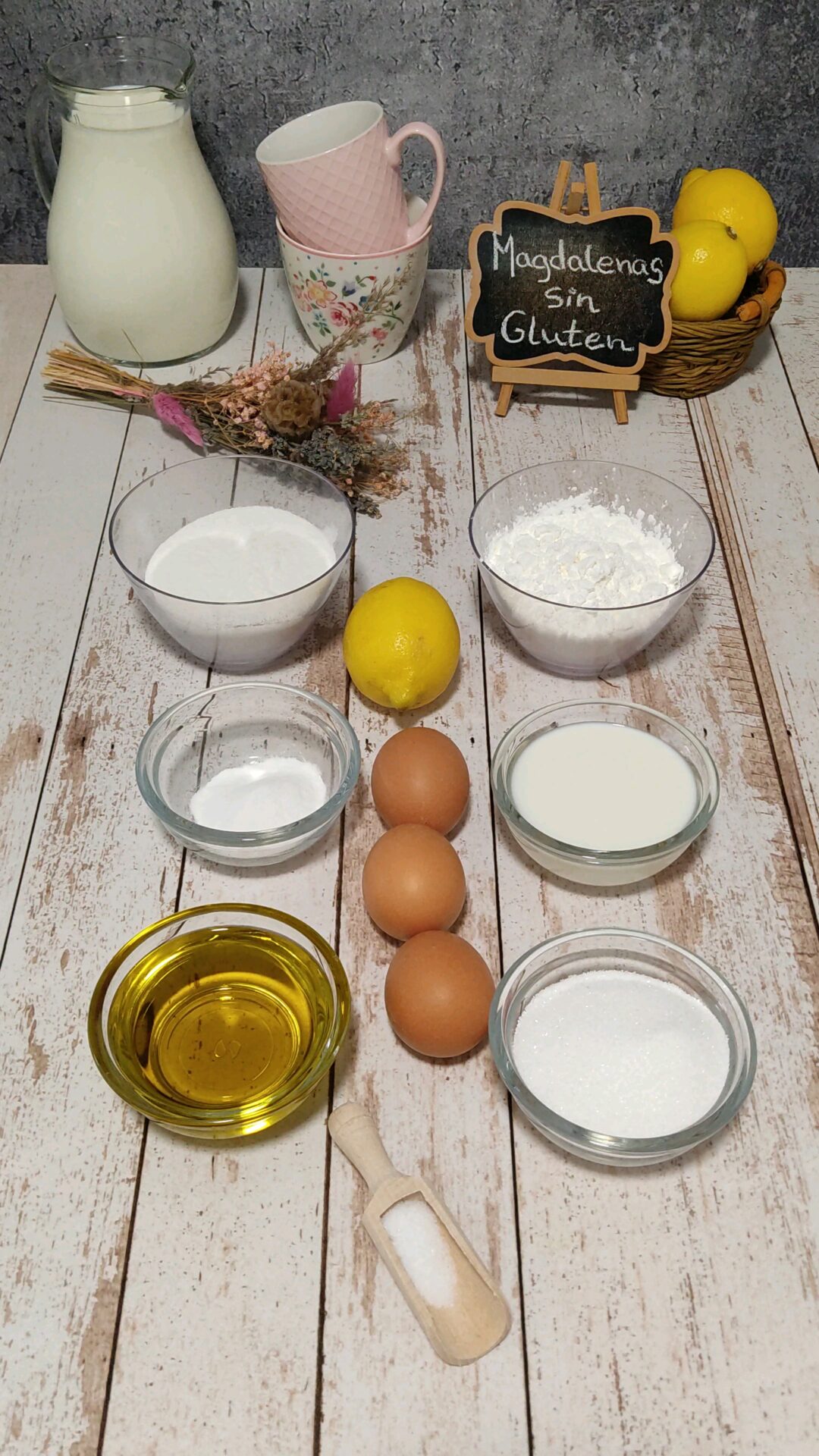 Ingredientes de nuestras magdalenas sin gluten