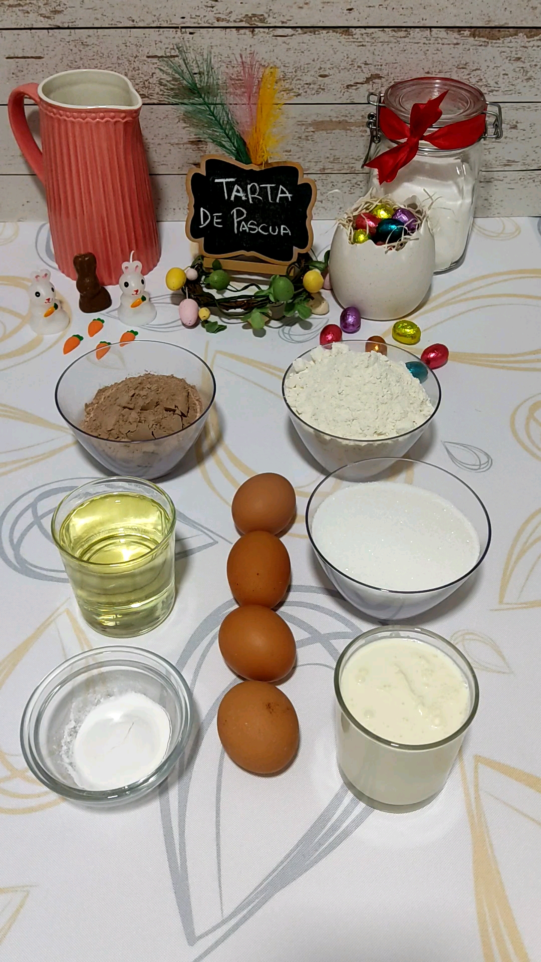 Ingredientes de nuestra tarta de Pascua