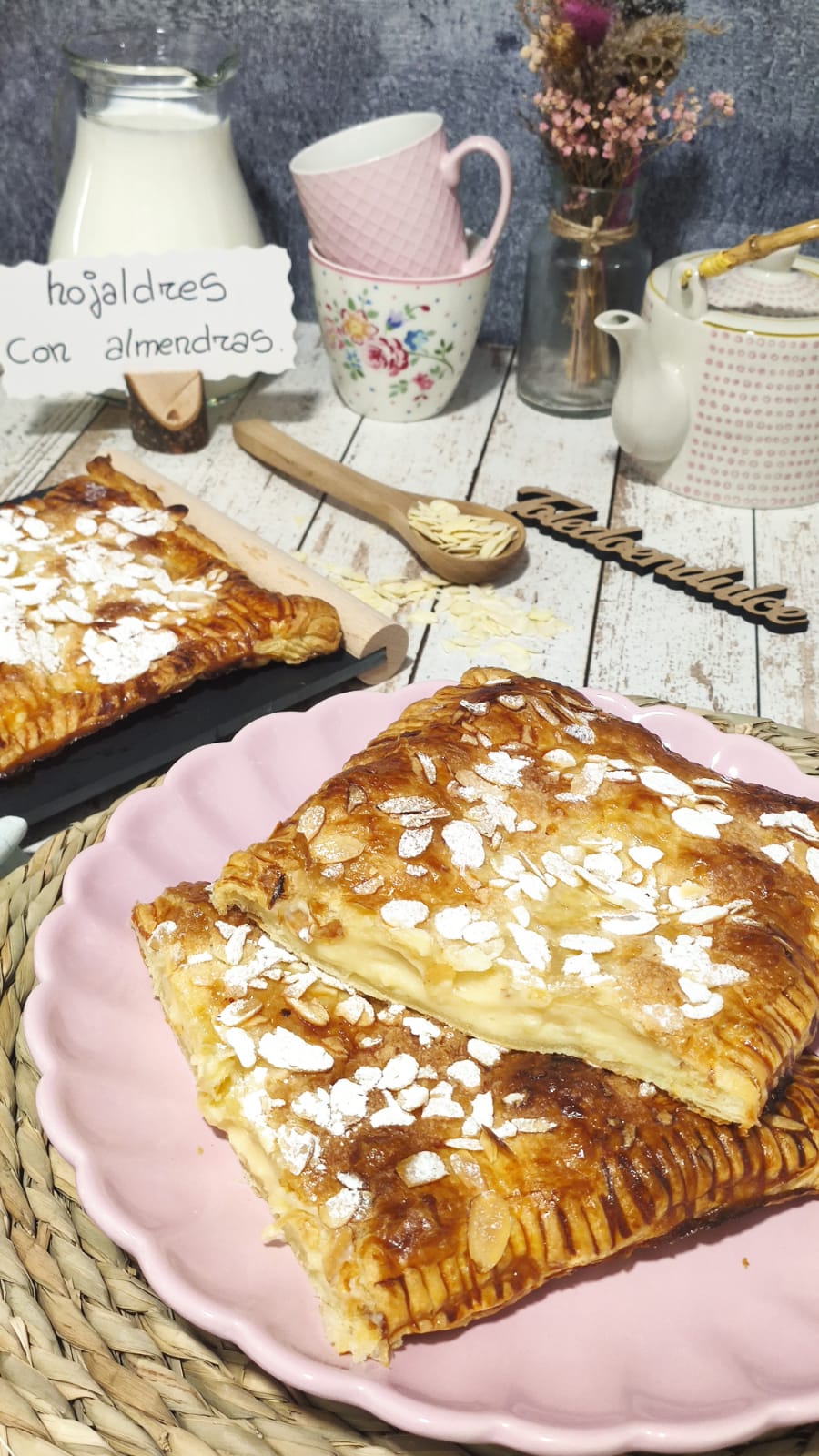 Resultado final de nuestro hojaldre con almendras