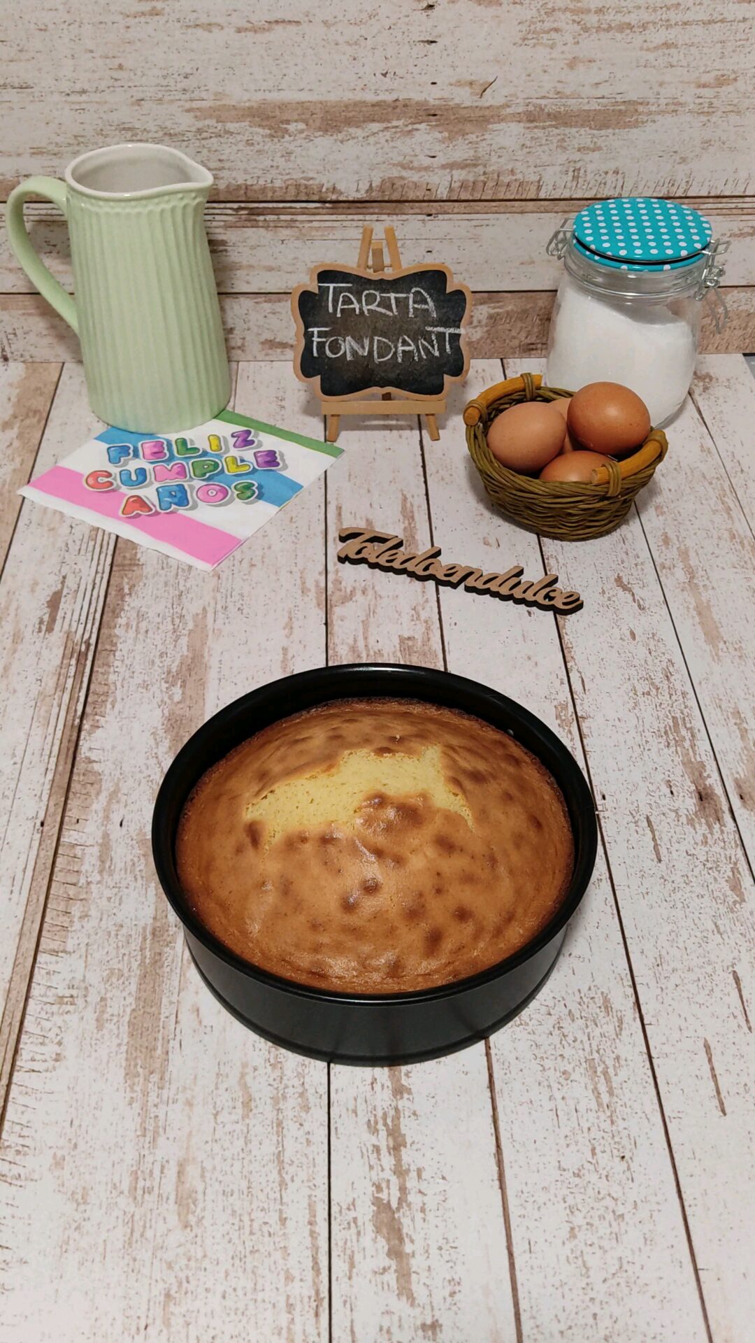 El bizcocho de nuestra tarta fondant