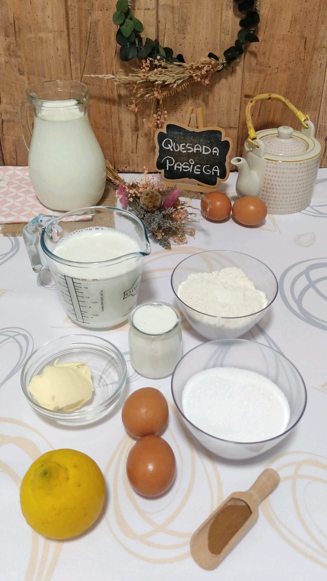 Ingredientes de nuestra quesada pasiega