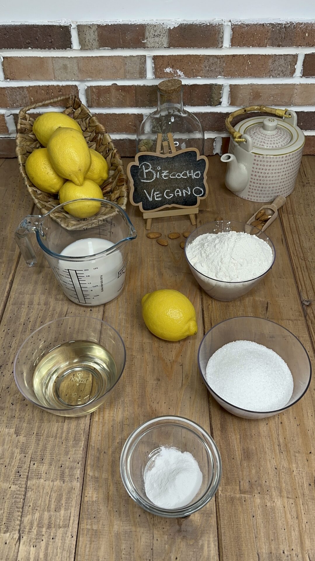 Ingredientes de nuestro bizcocho vegano