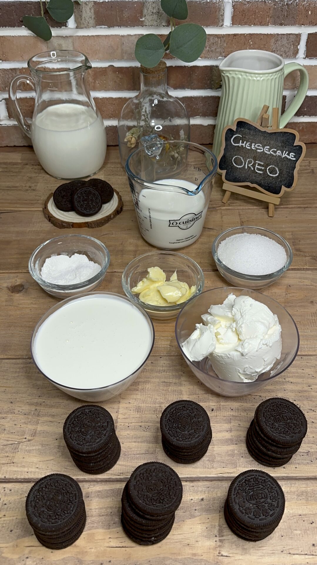 Ingredientes de nuestra cheesecake de oreo Ingredientes de nuestra cheesecake de oreo