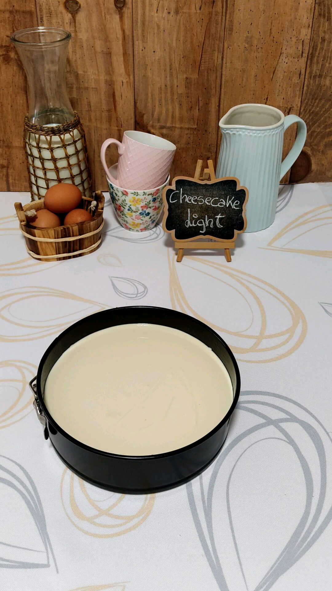 Y ya tenemos nuestra cheesecake light preparada para hornear Y ya tenemos nuestra cheesecake light preparada para hornear