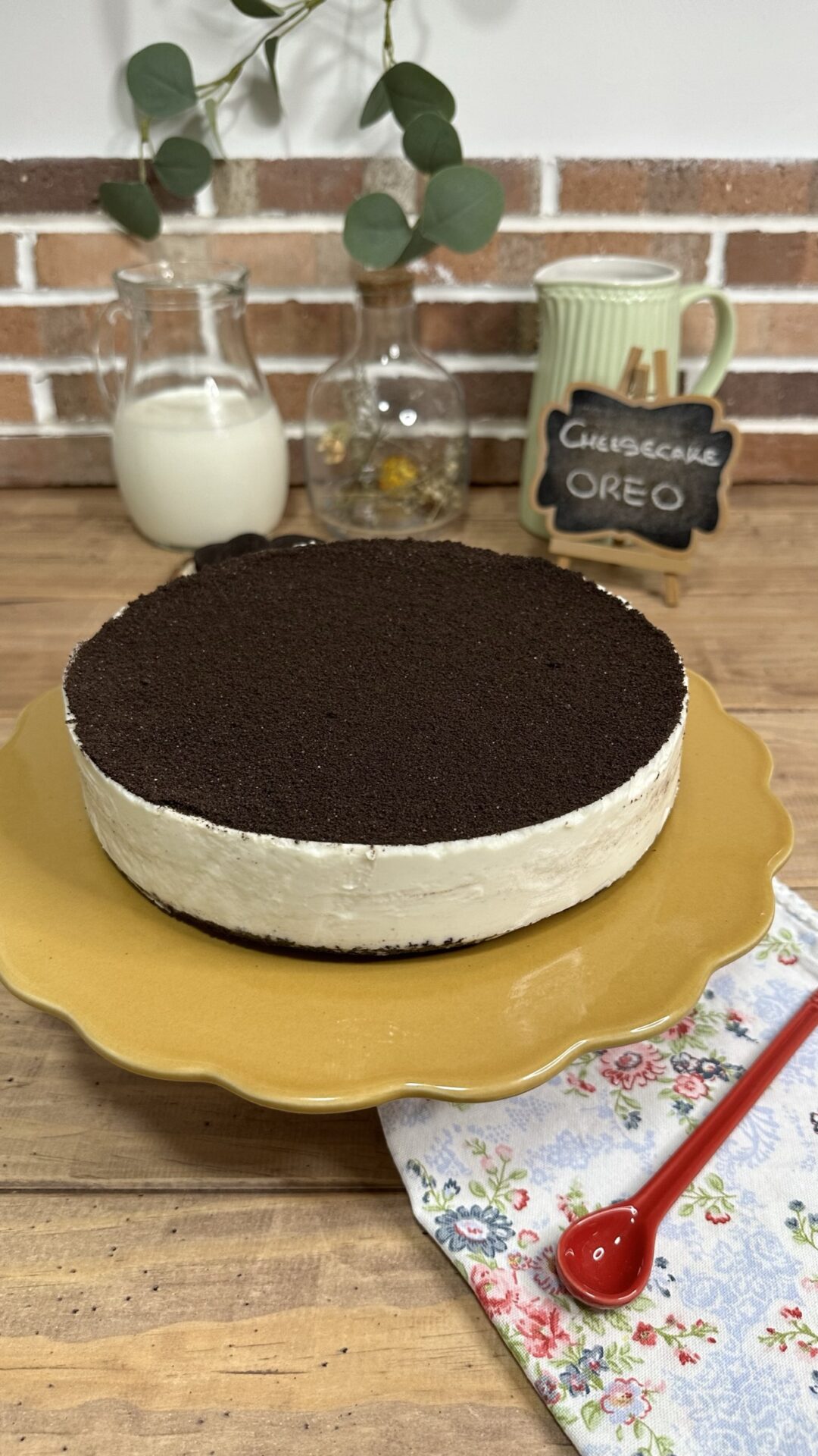 Y este es el resultado final de nuestra Cheesecake de Oreo Y este es el resultado final de nuestra Cheesecake de Oreo