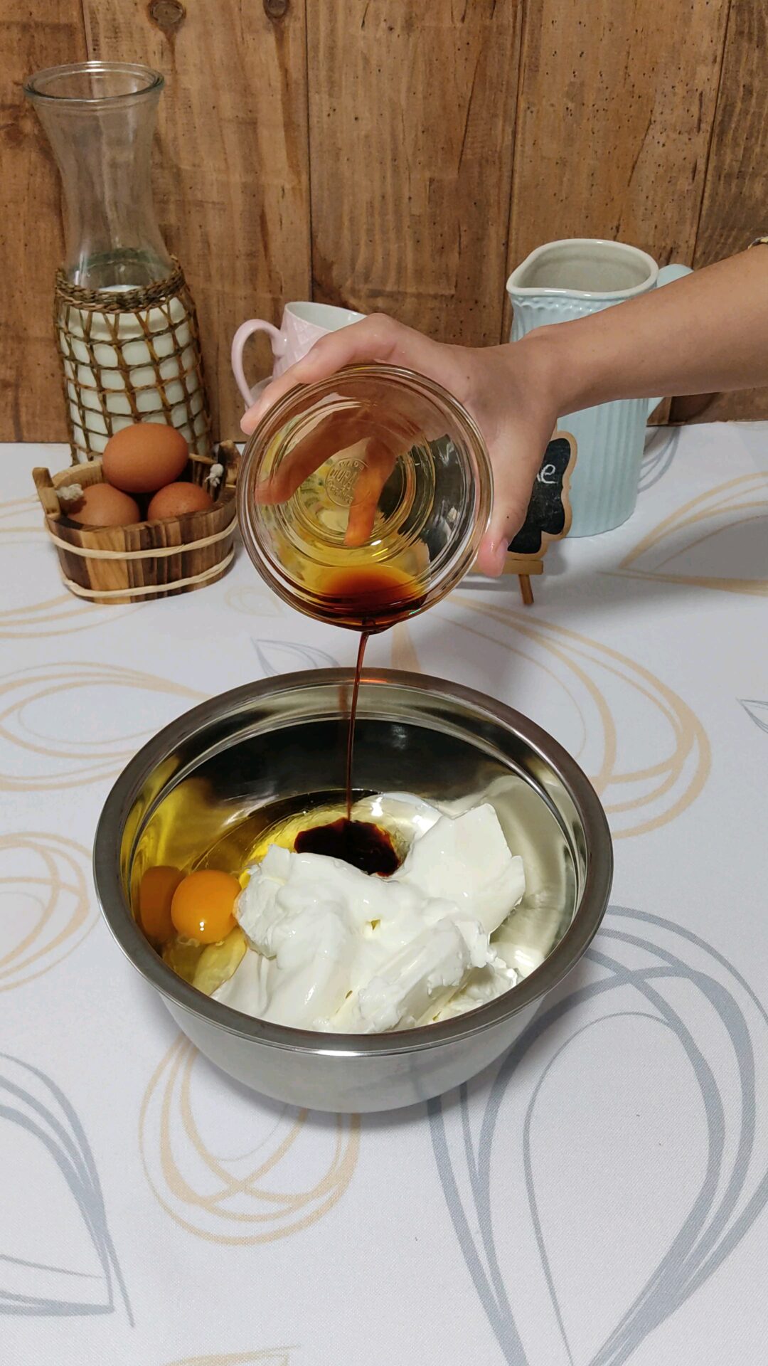 Todos los ingredientes del relleno de nuestra cheesecake light Todos los ingredientes del relleno de nuestra cheesecake light