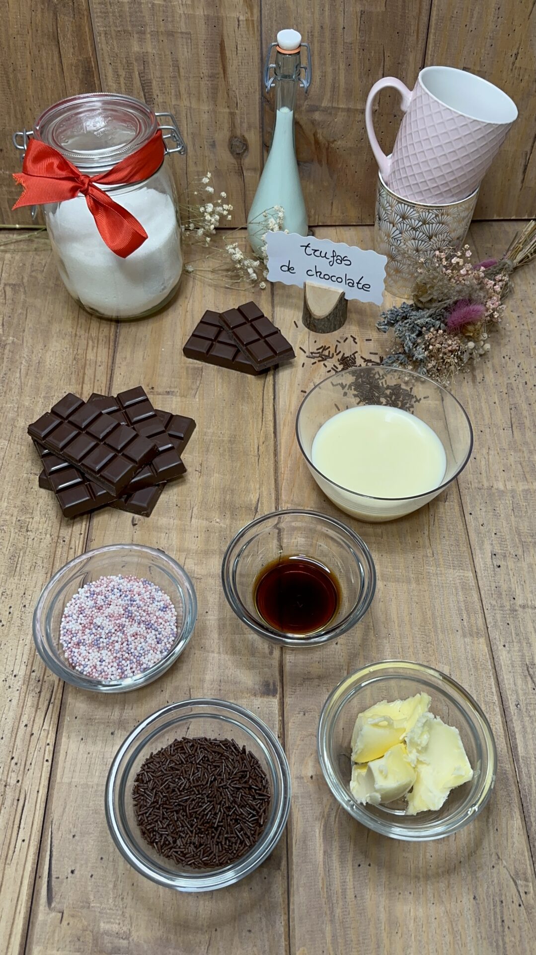 Ingredientes de nuestras trufas de chocolate