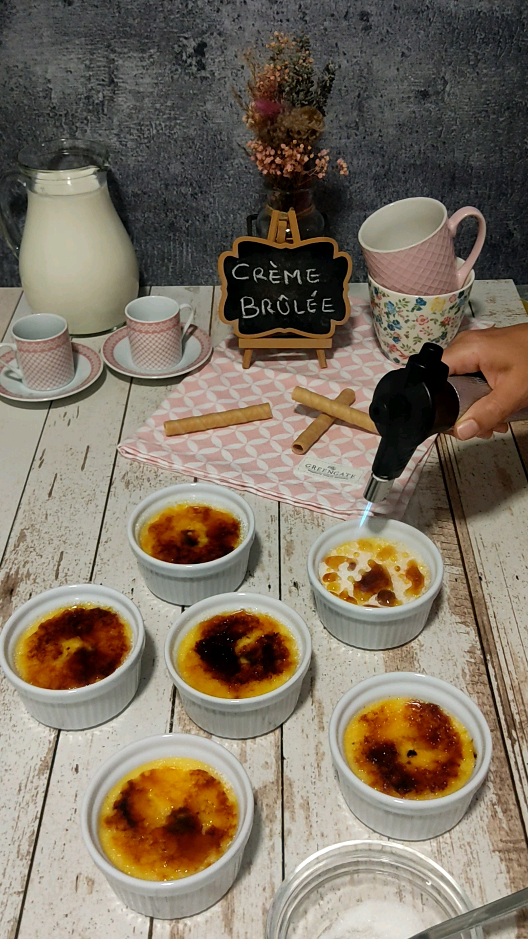 Flameamos nuestras crème brûlée