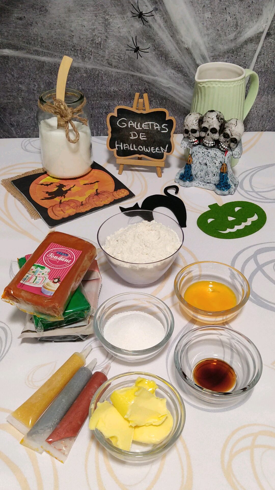 Ingredientes de nuestras galletas de Halloween