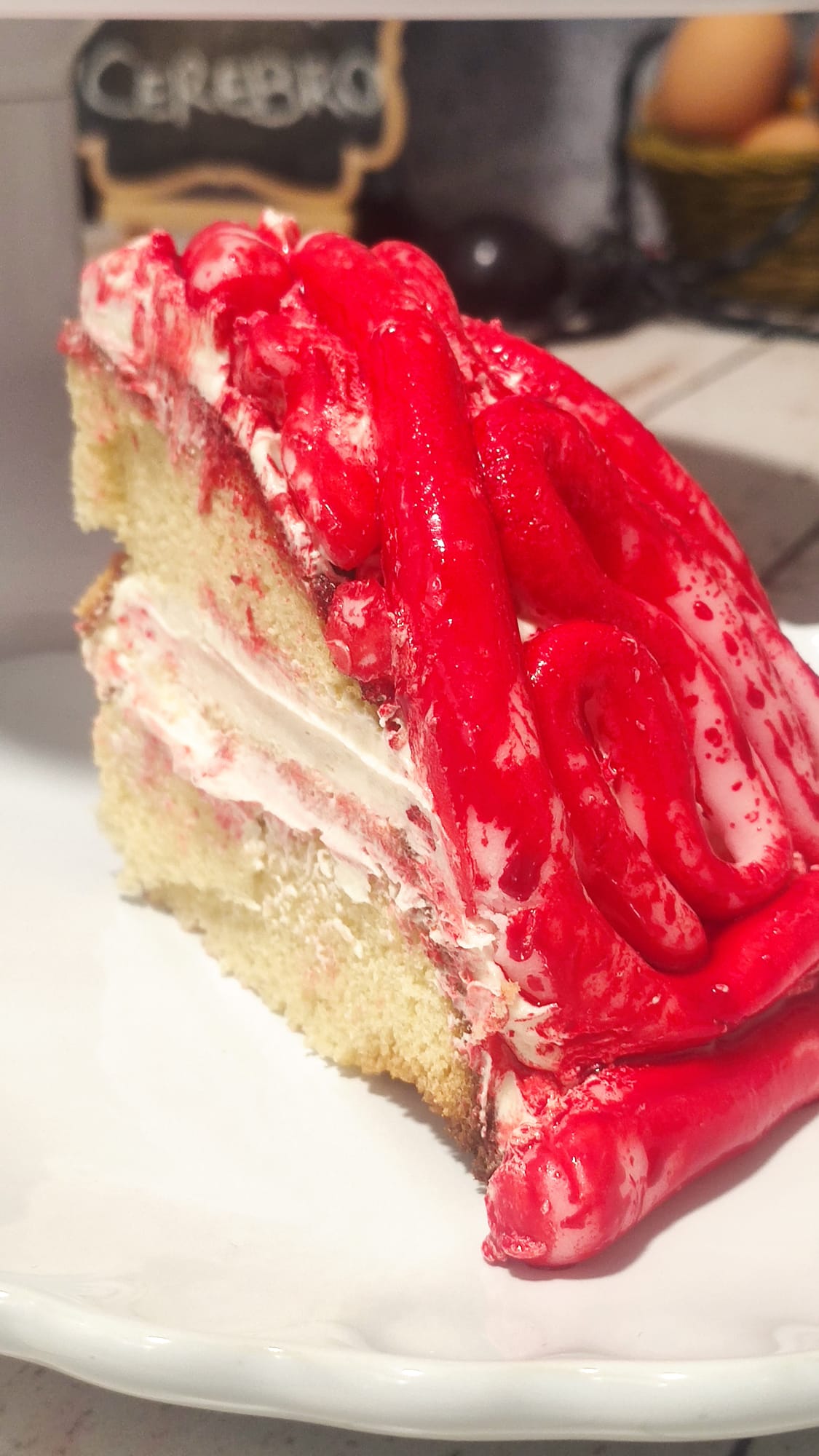 Una porción de la tarta cerebro de Toledo en Dulce