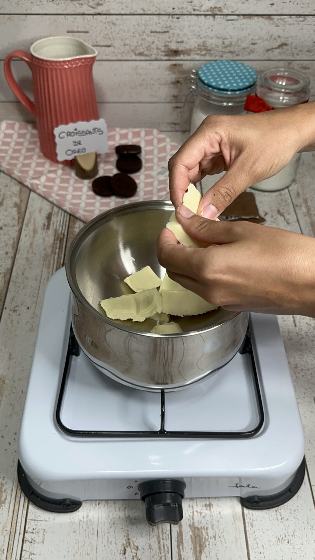 Llevamos el chocolate blanco al baño María