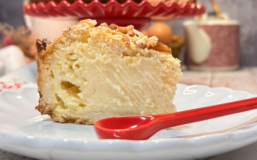 Tarta de Requesón y Piñones