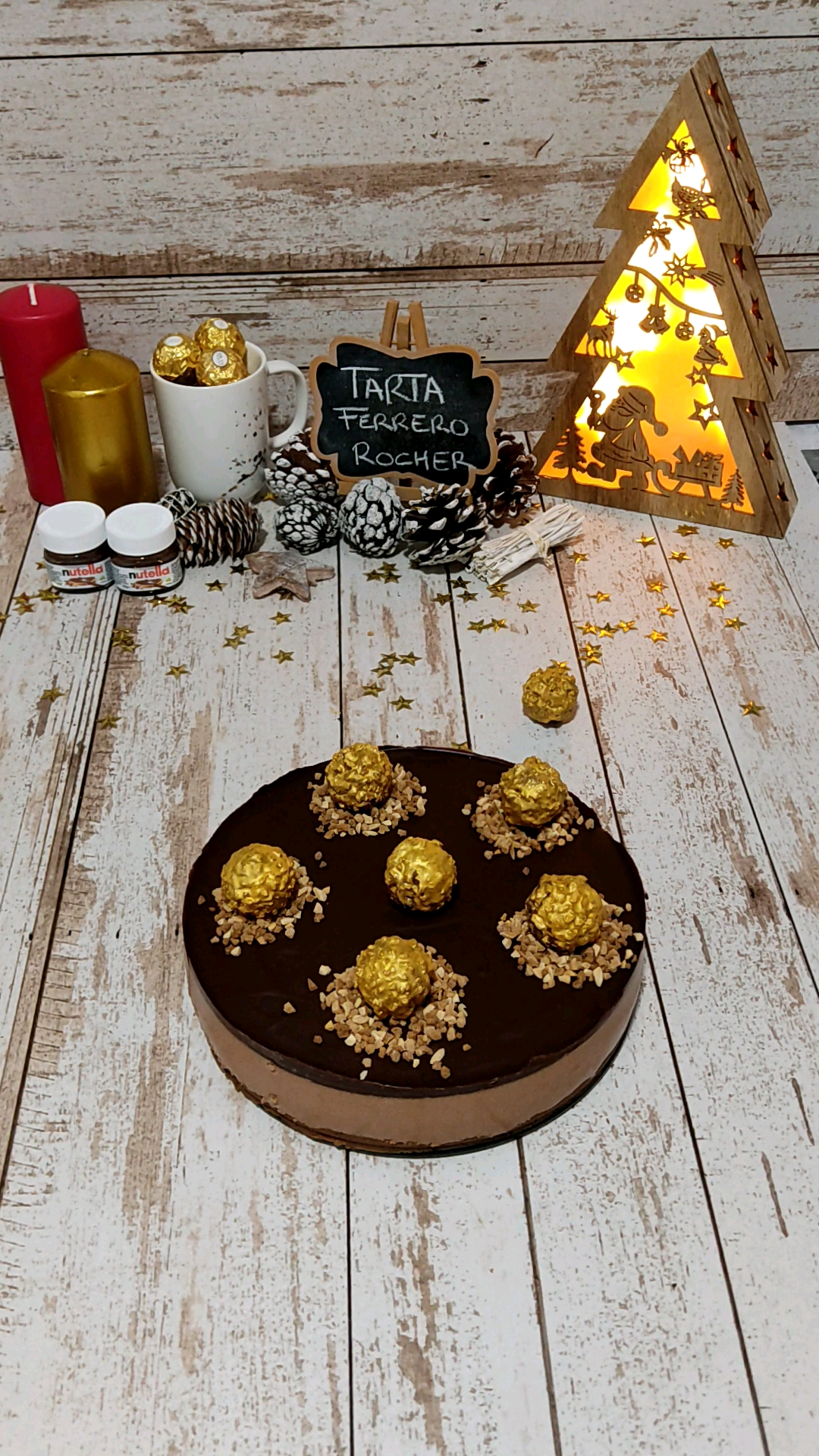Y este es el resultado final de nuestra Tarta de Ferrero Rocher y Nutella