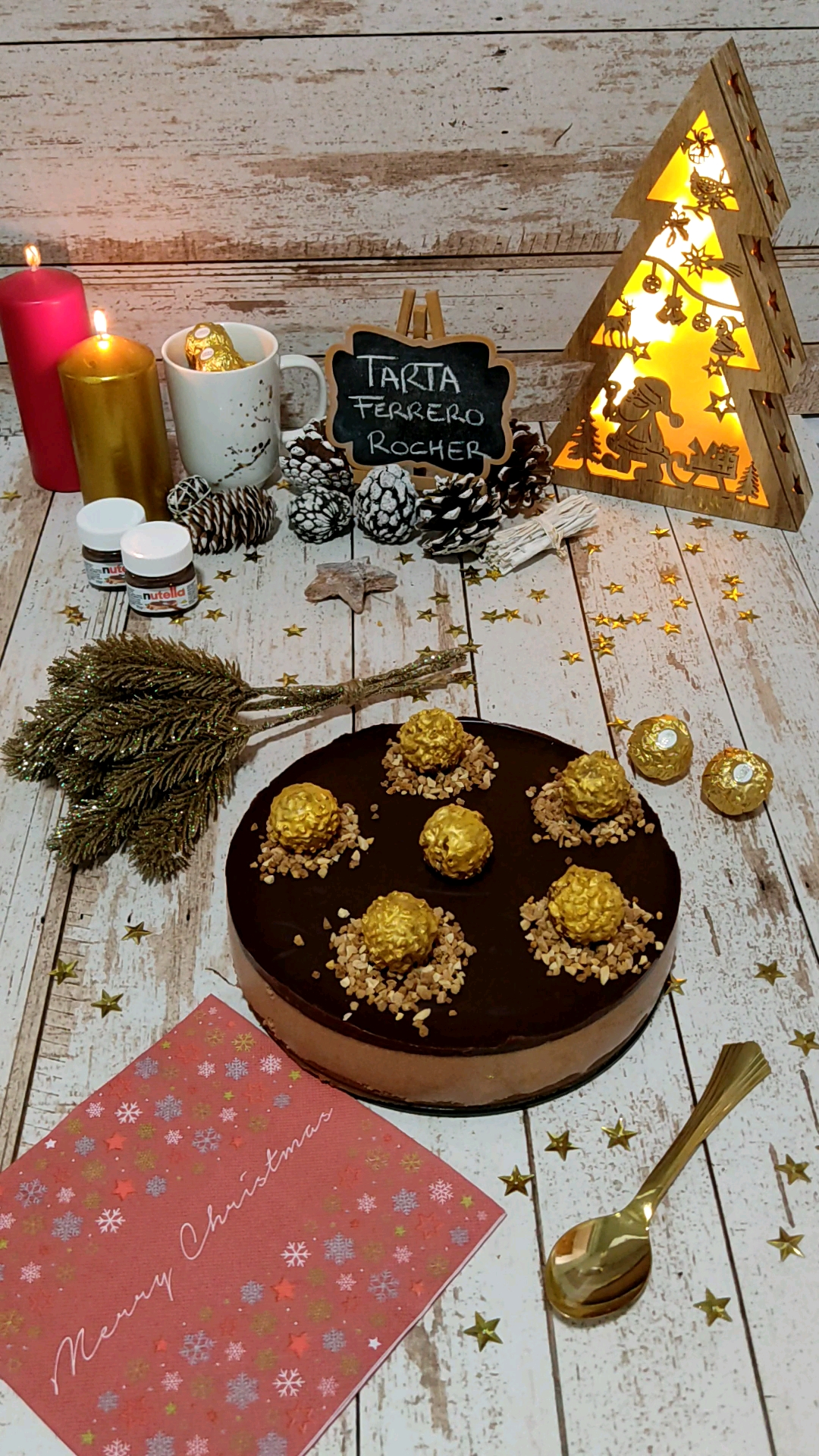 Deliciosa tarta de Ferrero Rocher y Nutella