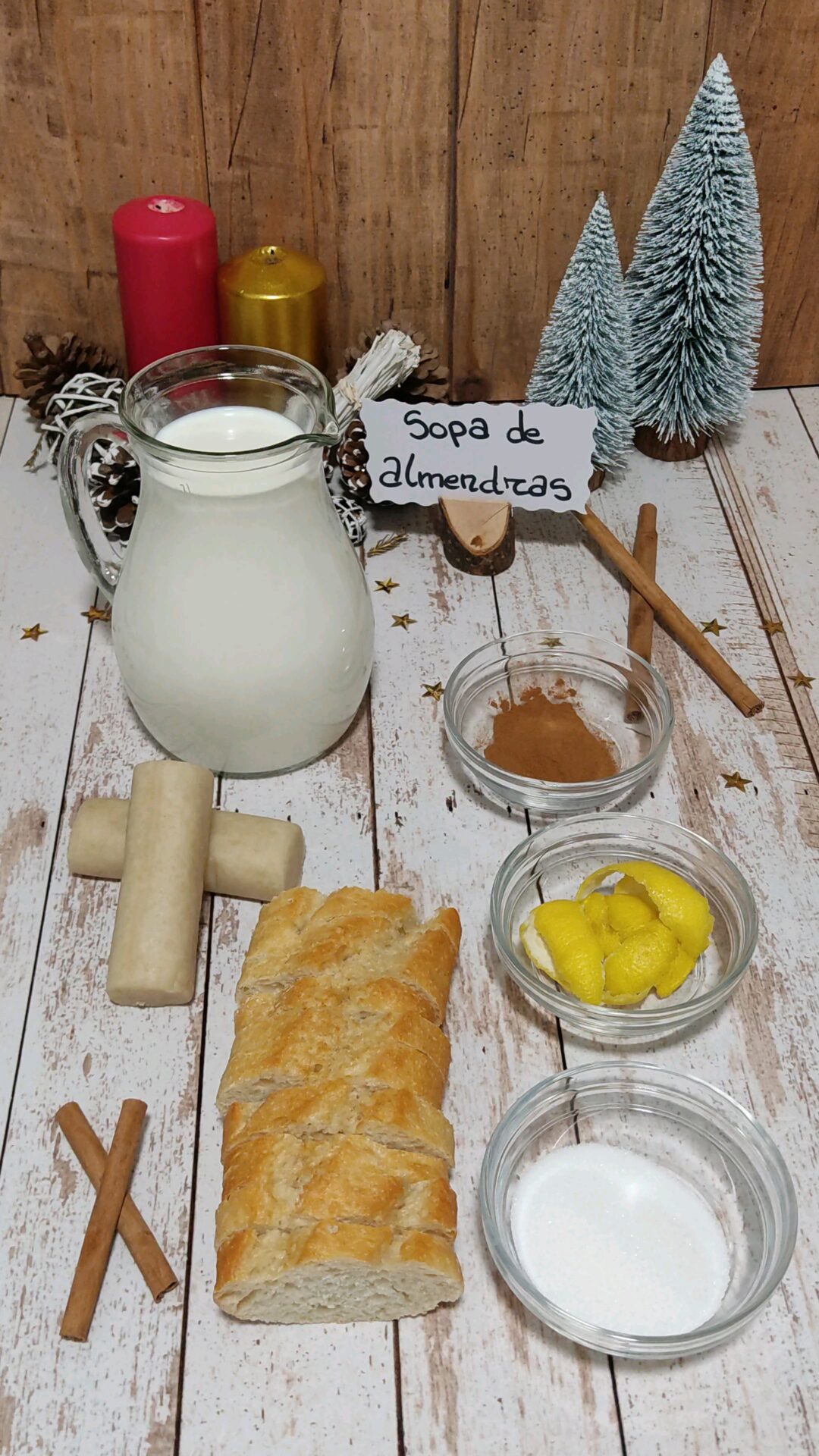 Ingredientes de nuestra sopa de almendras