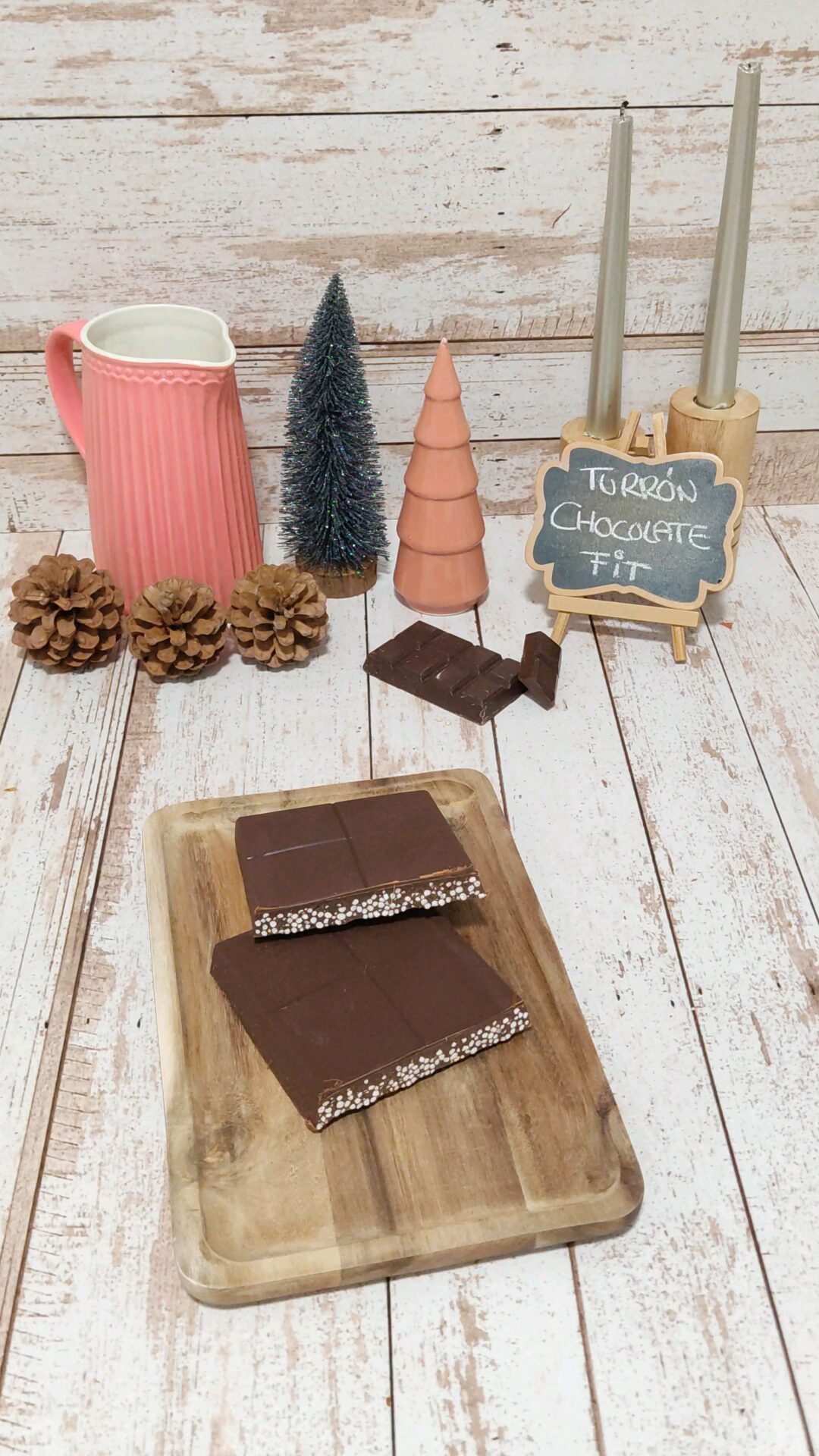 Turrón de chocolate fit con quinoa inflada
