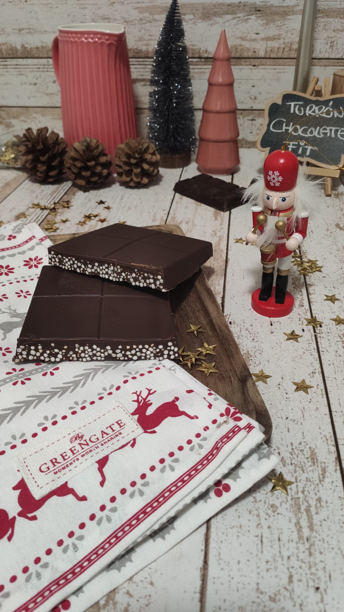 Rico, sano y fácil turrón de chocolate fit