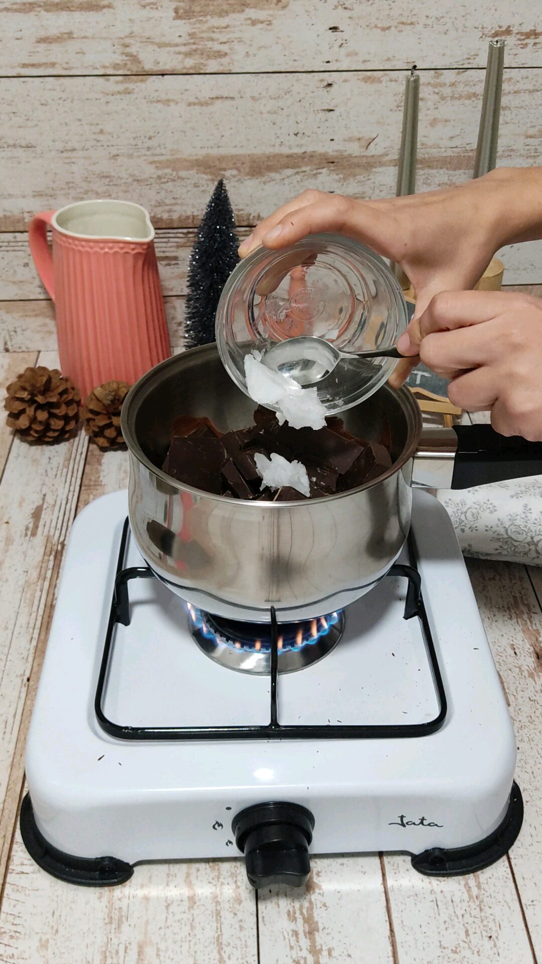 Incorporamos el aceite de coco