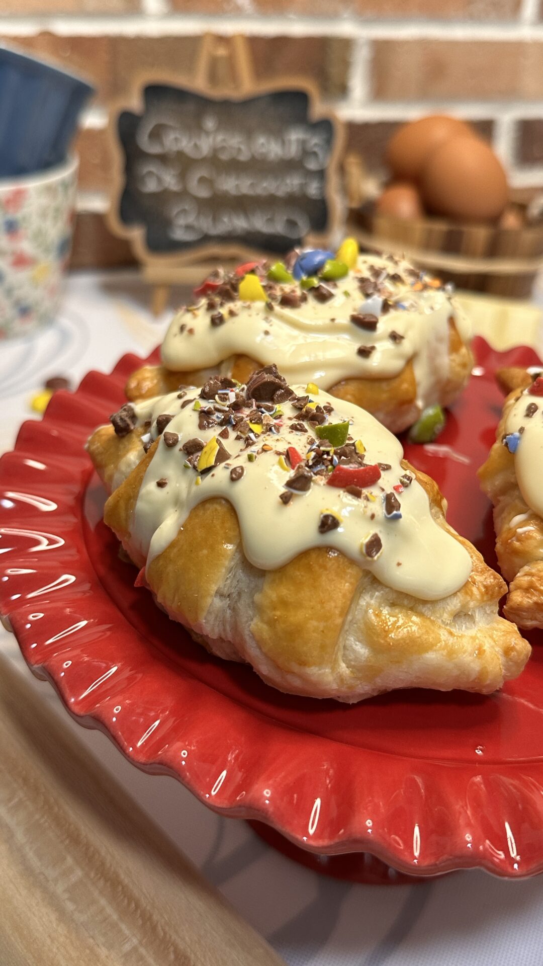 Prueba nuestros increíbles croissants de chocolate blanco