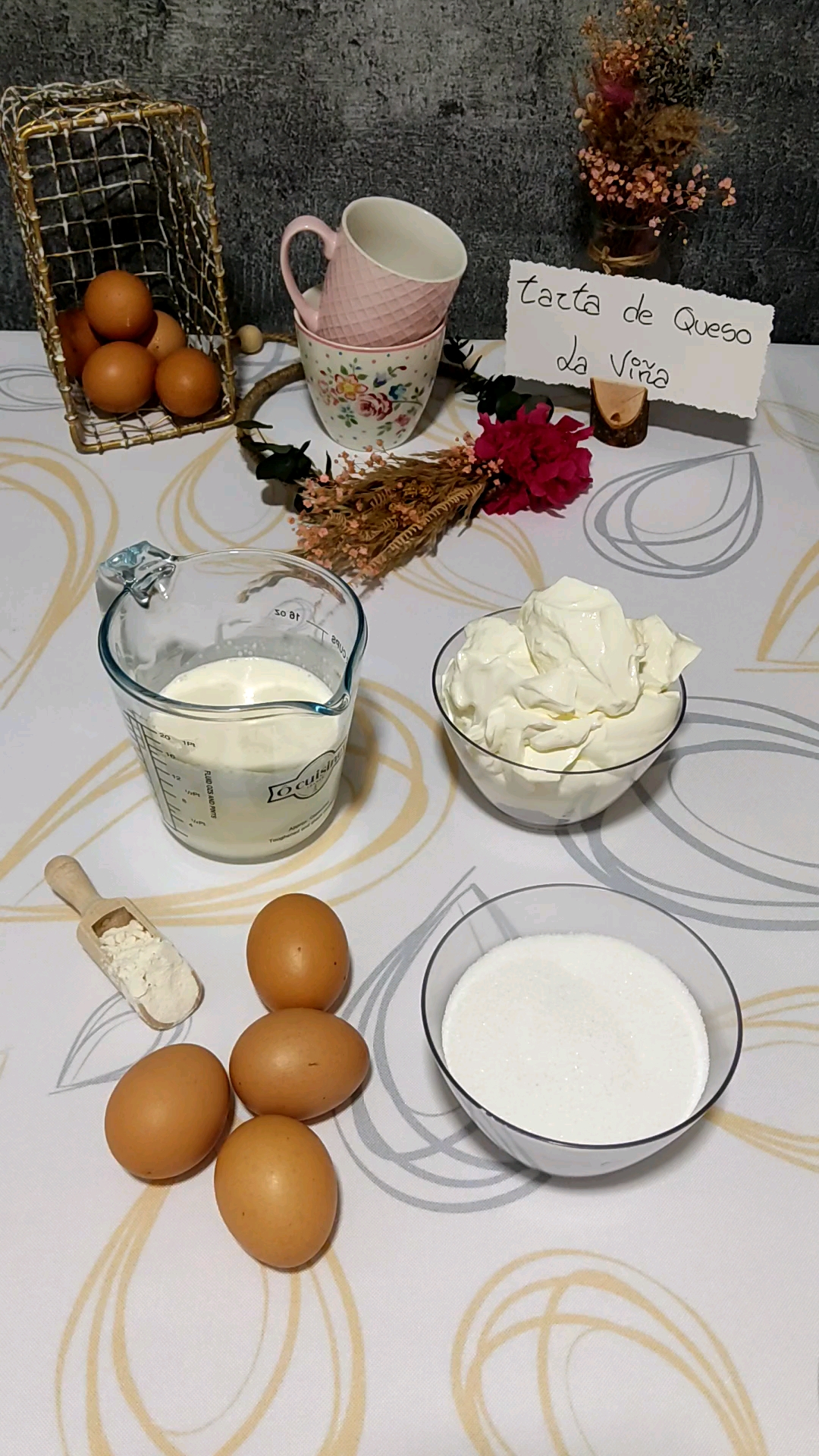 Ingredientes de nuestra tarta de queso La Viña