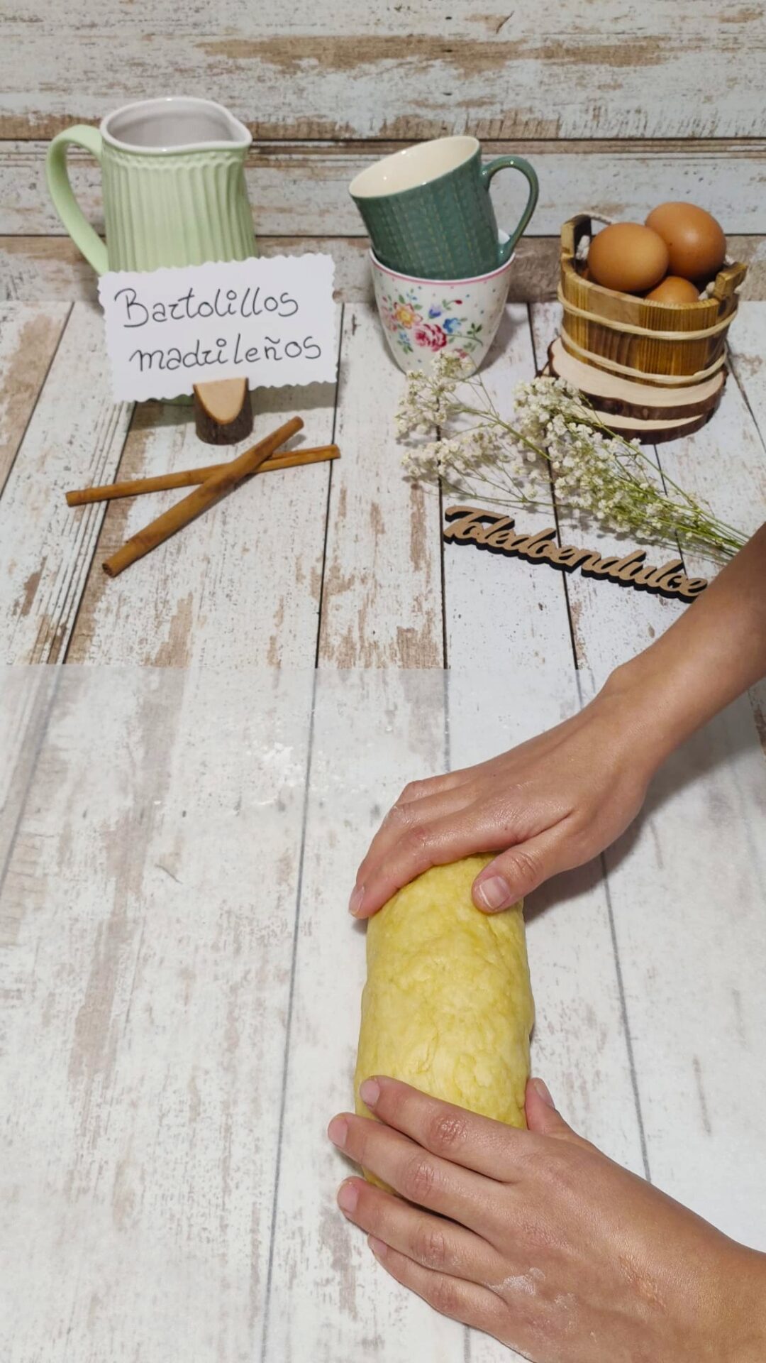 Damos a la masa forma de cilindro