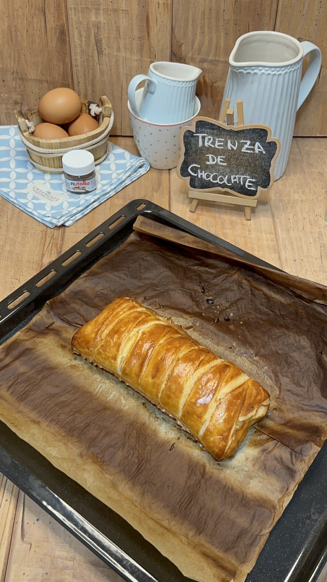 Sacamos nuestra trenza de chocolate del horno