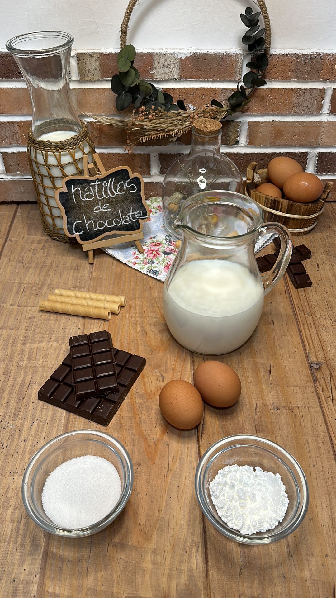 Ingredientes de nuestras natillas de chocolate