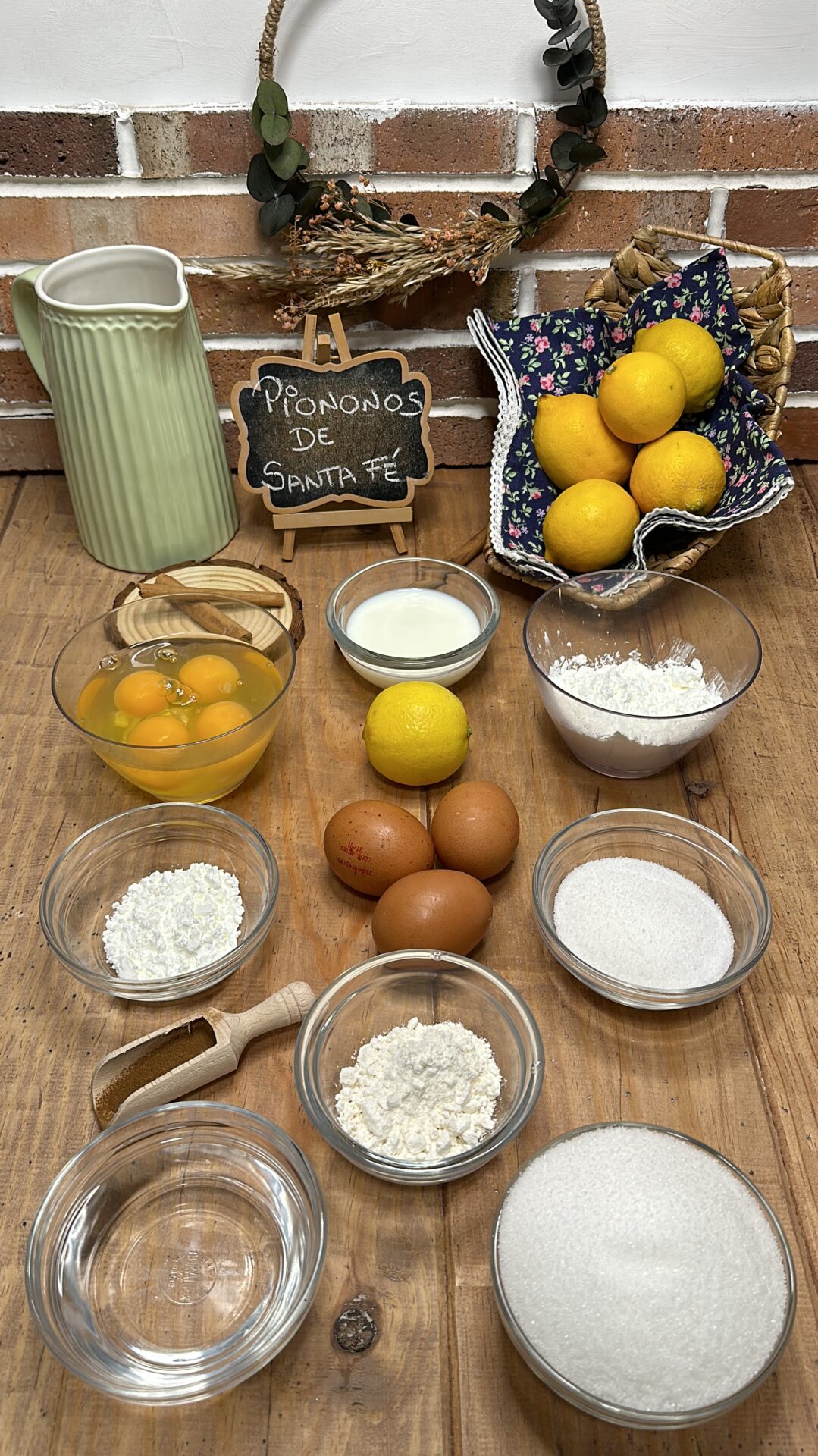Ingredientes de nuestros piononos de Santa Fe