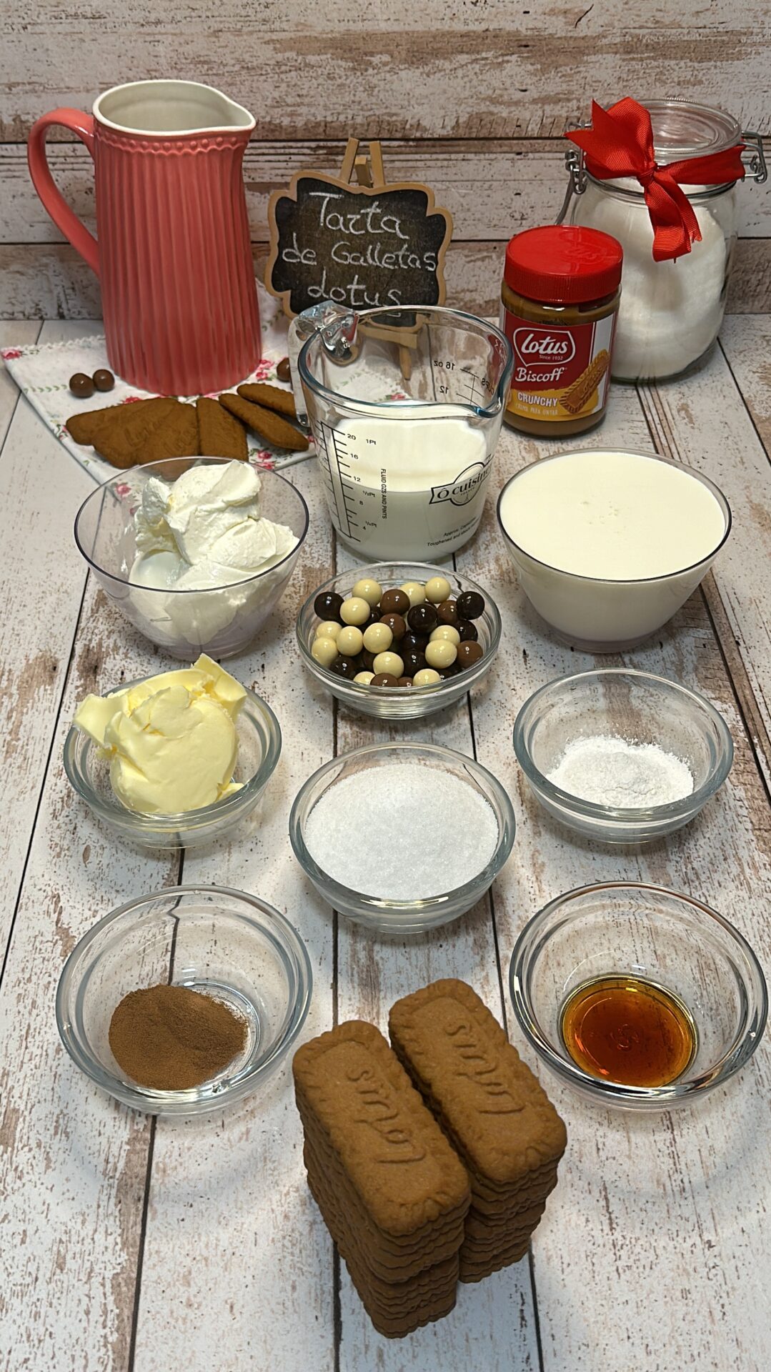 Ingredientes de nuestra tarta Lotus