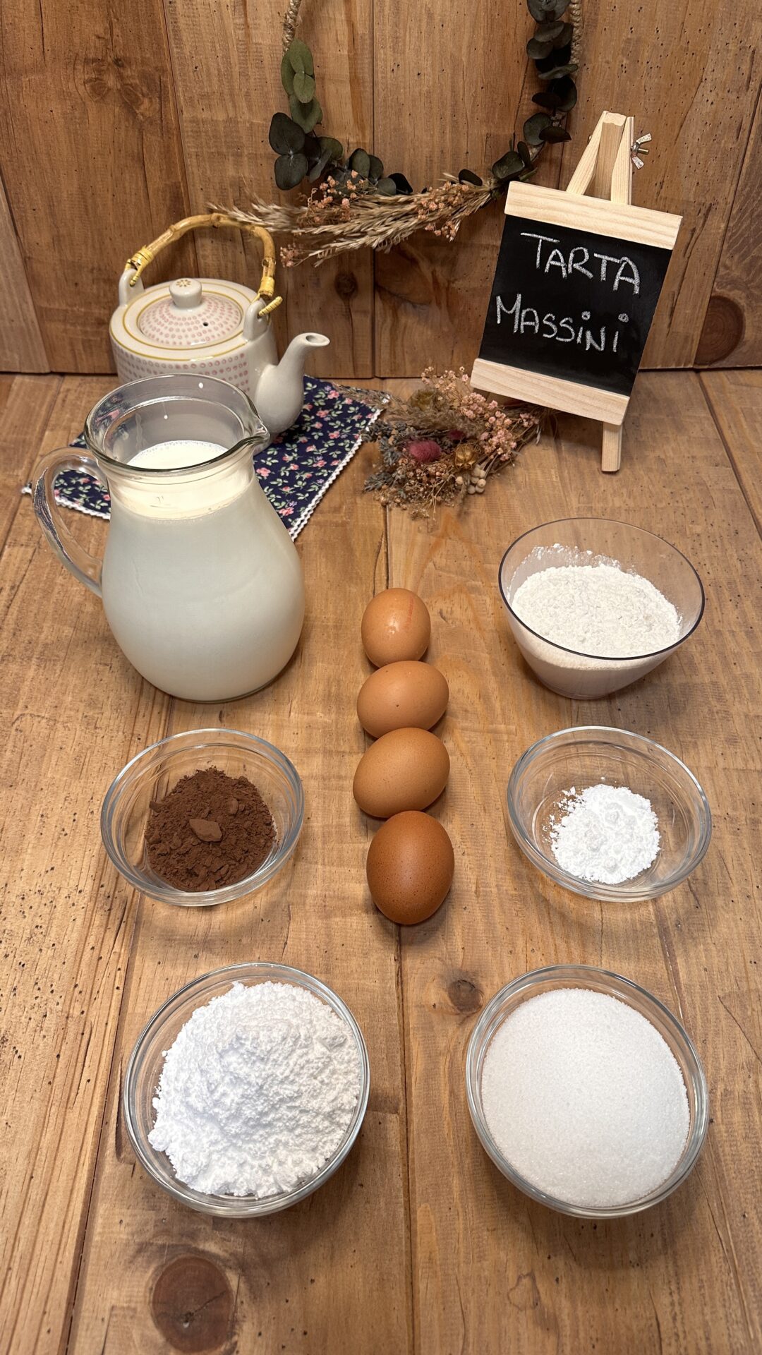 Ingredientes de nuestra tarta Massini
