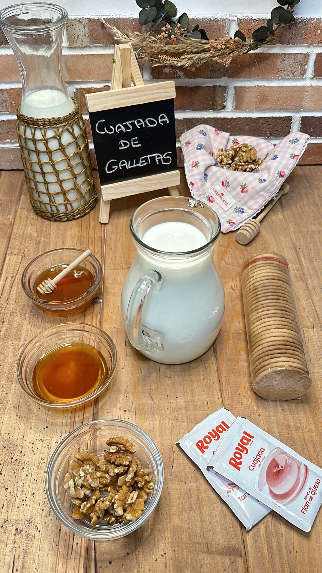 Ingredientes de nuestra cuajada de galletas