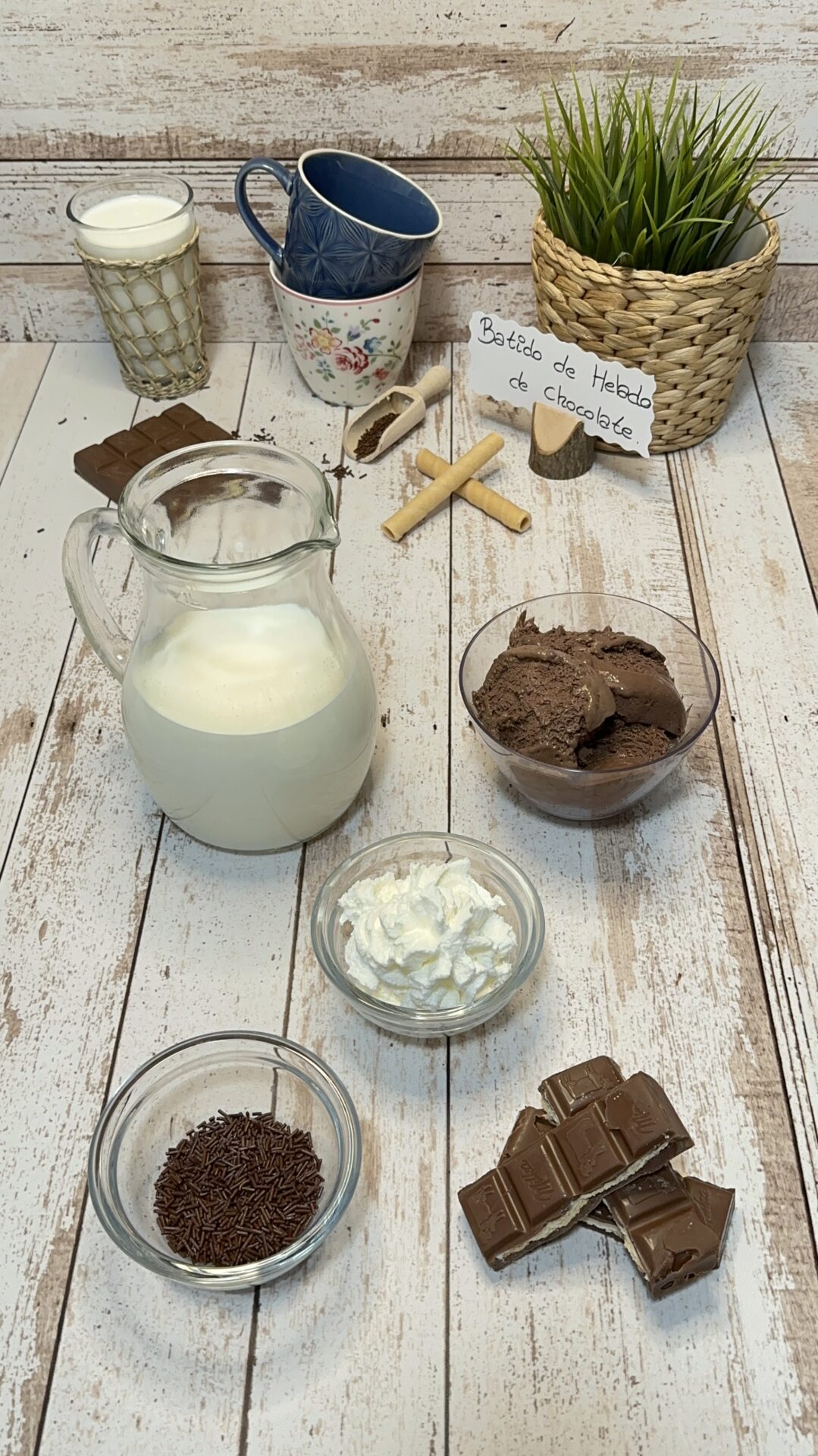Imagen 1 Ingredientes de nuestro batido de helado de chocolate