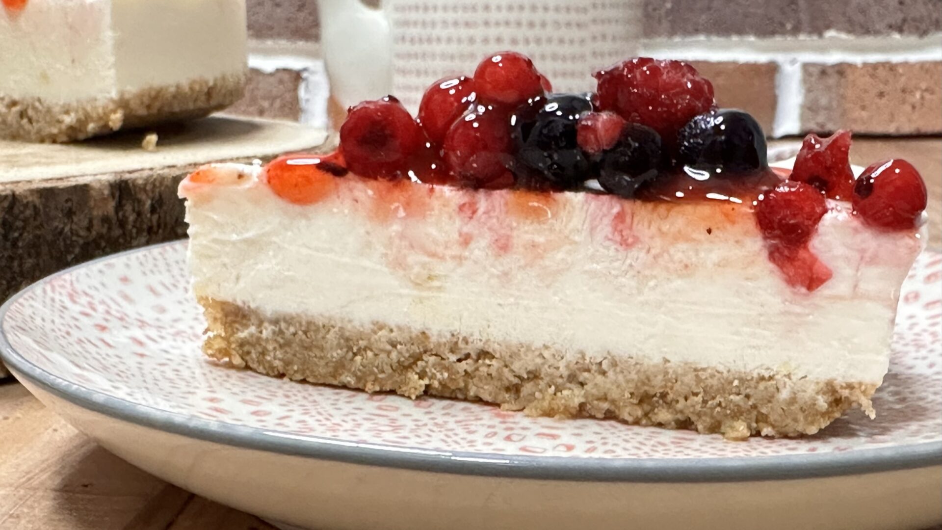 Una porción de nuestra tarta helada de yogurt. Deliciosa y súper fresca
