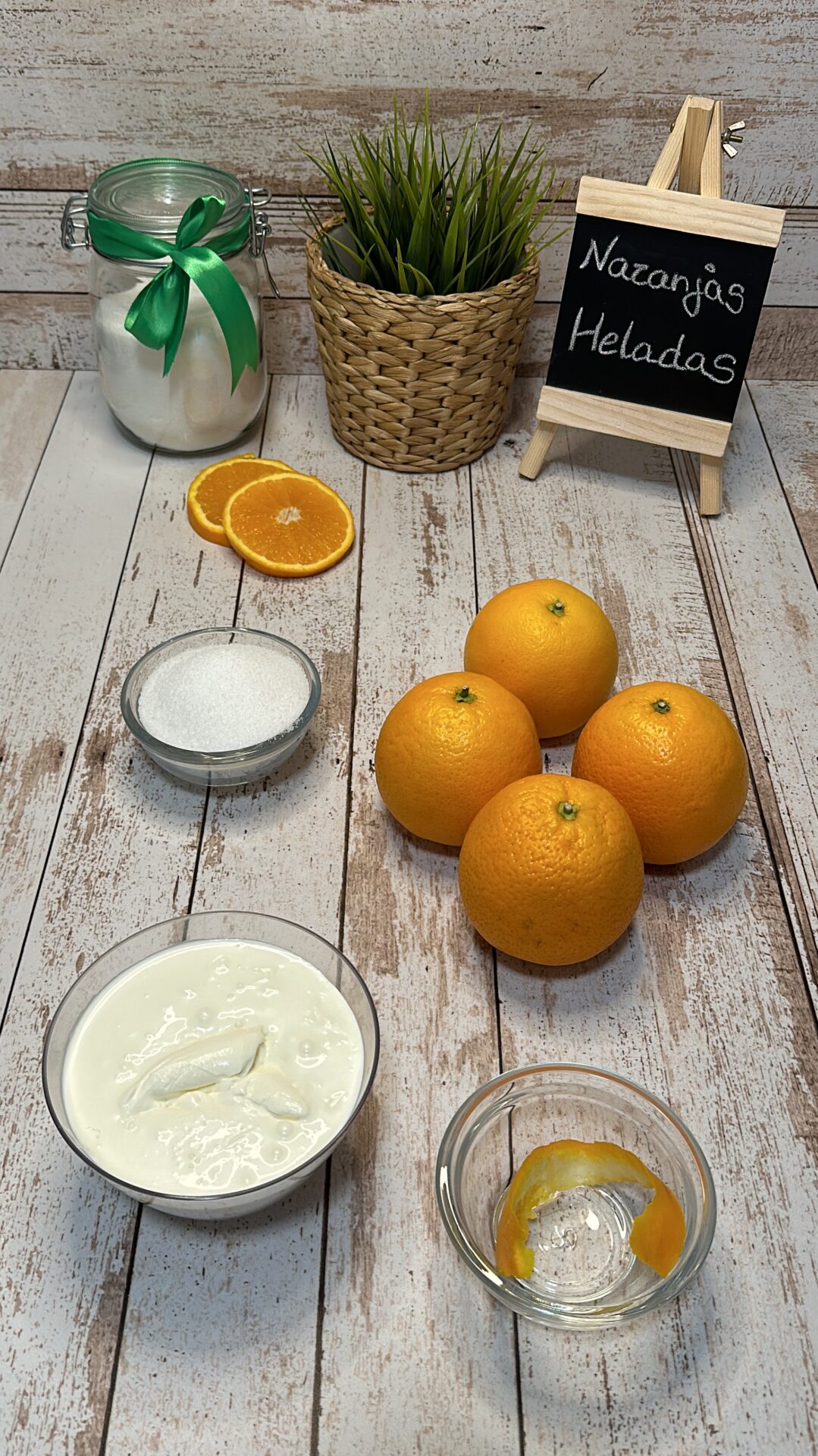 Ingredientes de nuestras naranjas heladas
