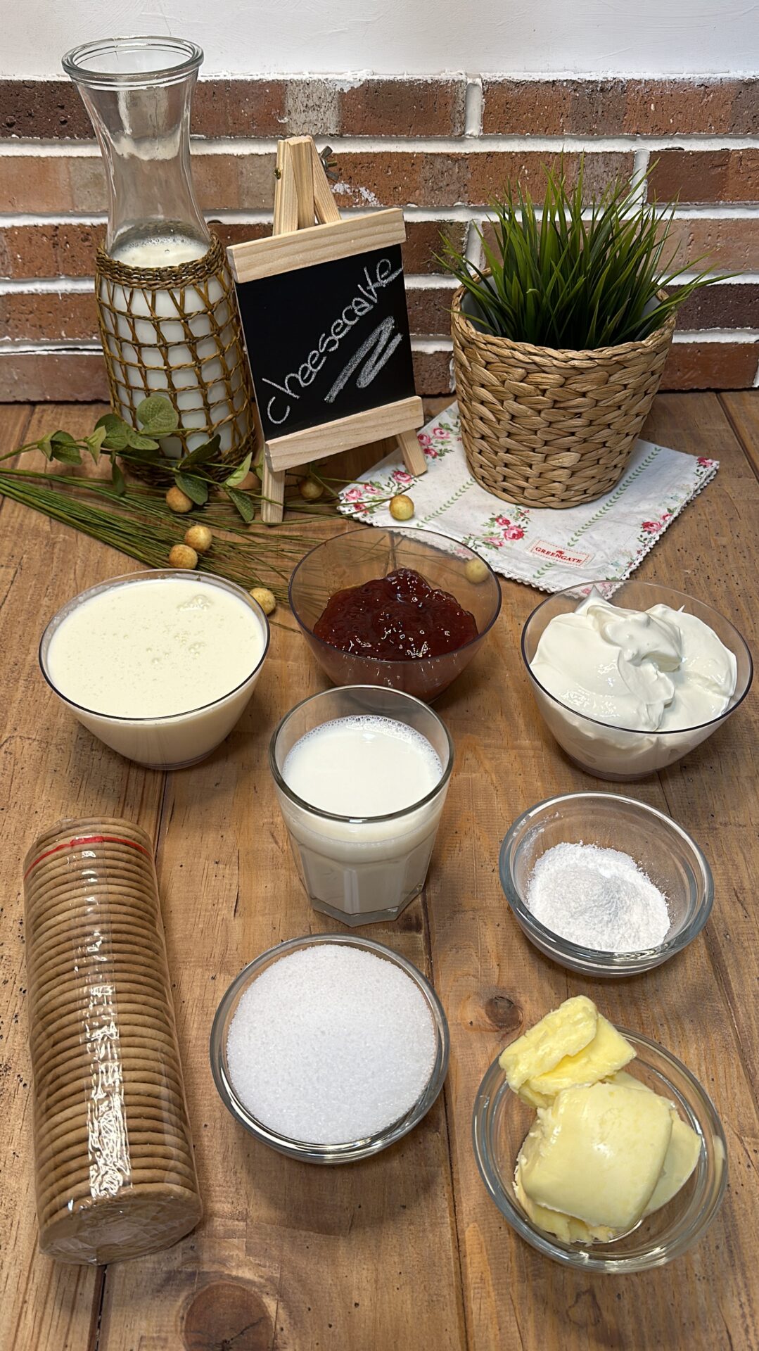Ingredientes de nuestra cheesecake