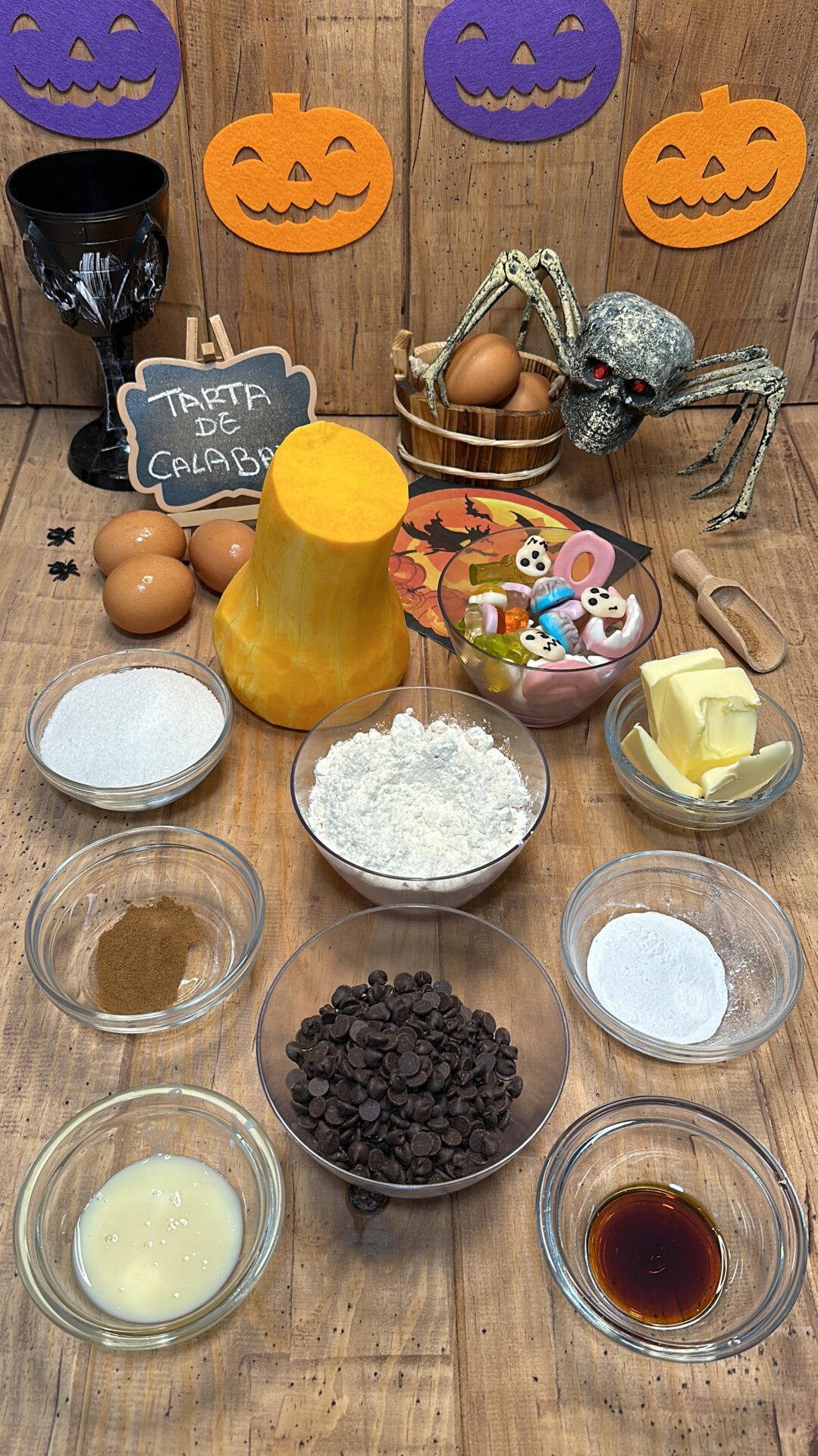 Ingredientes de nuestra tarta de calabaza