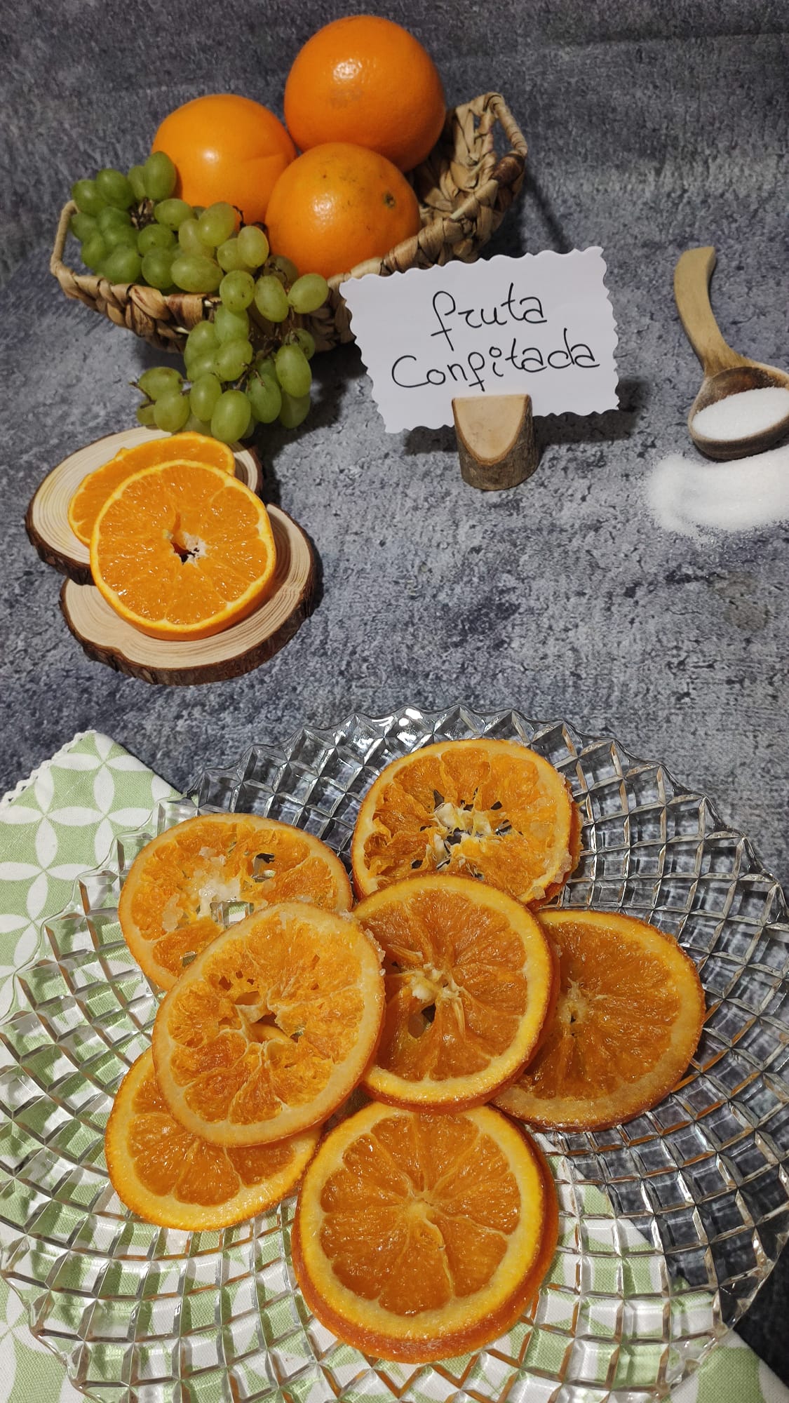 Deliciosa y apetecible fruta confitada