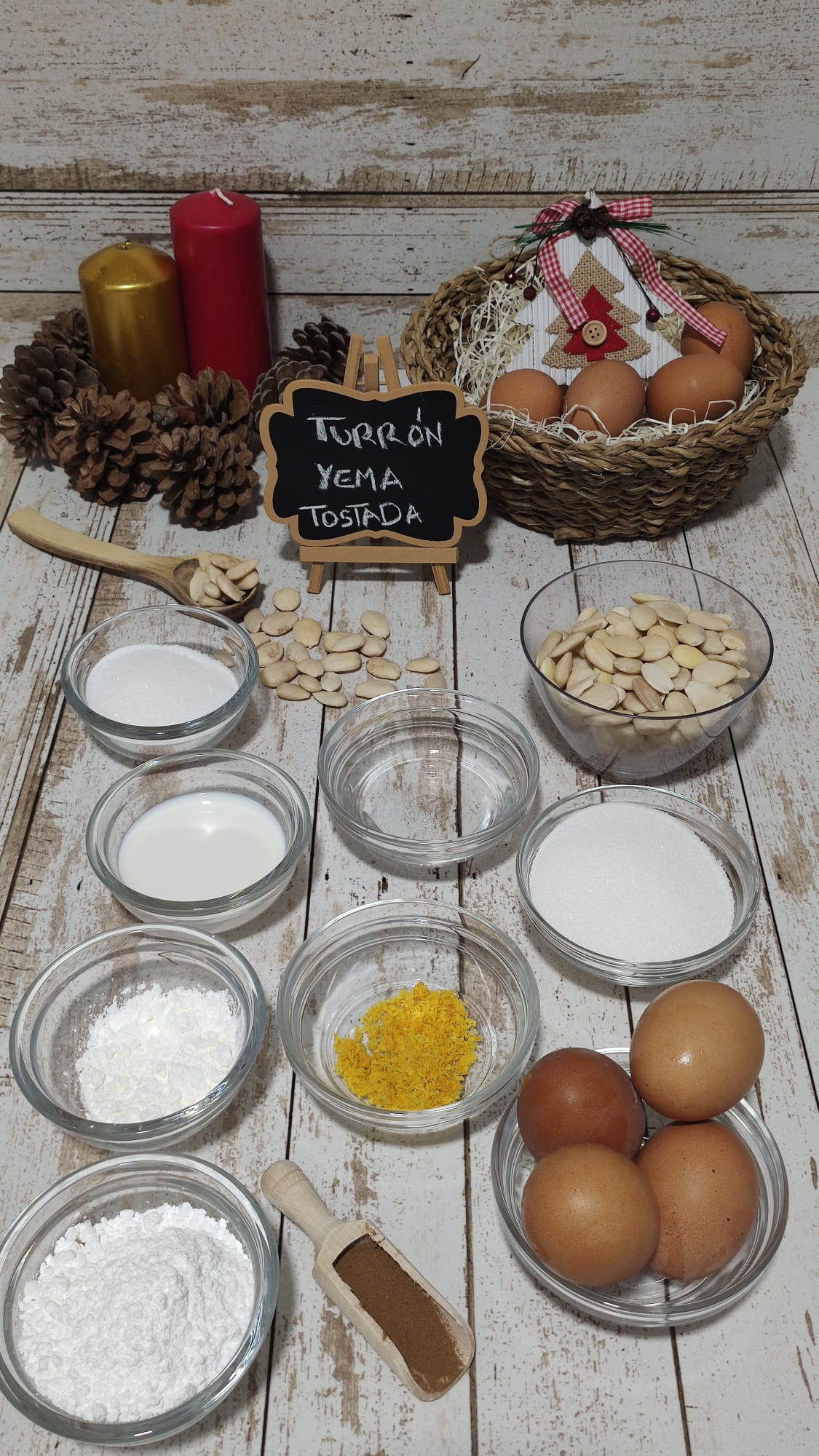 Ingredientes de nuestro turrón de yema tostada