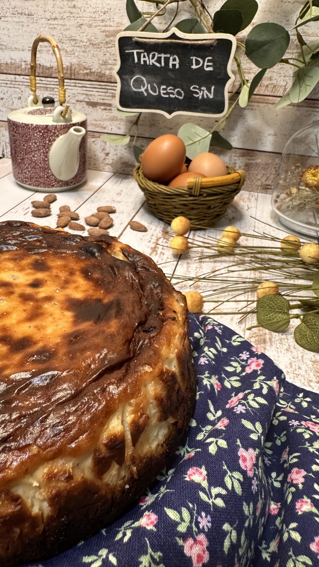 Jugosa y suave tarta de queso sin
