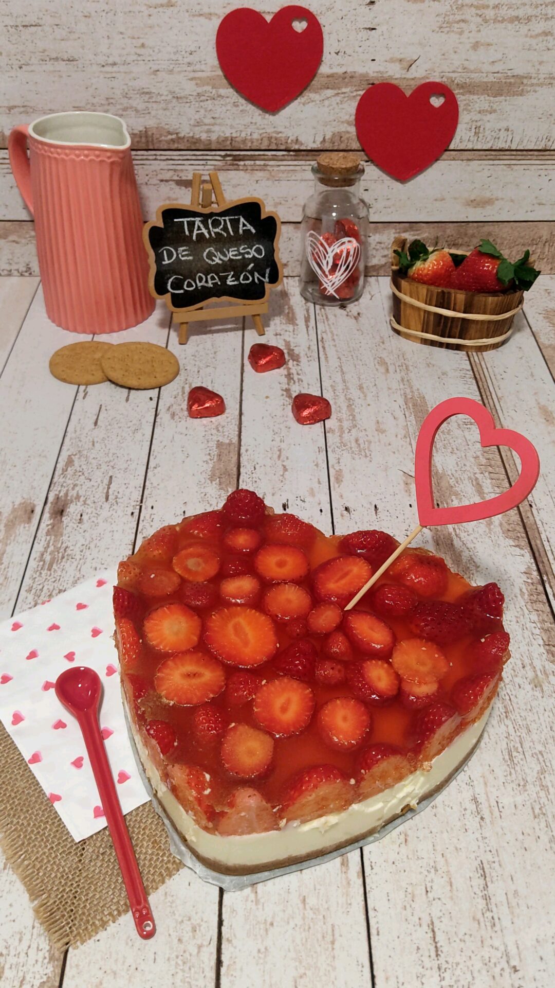 Fácil y deliciosa tarta corazón de queso
