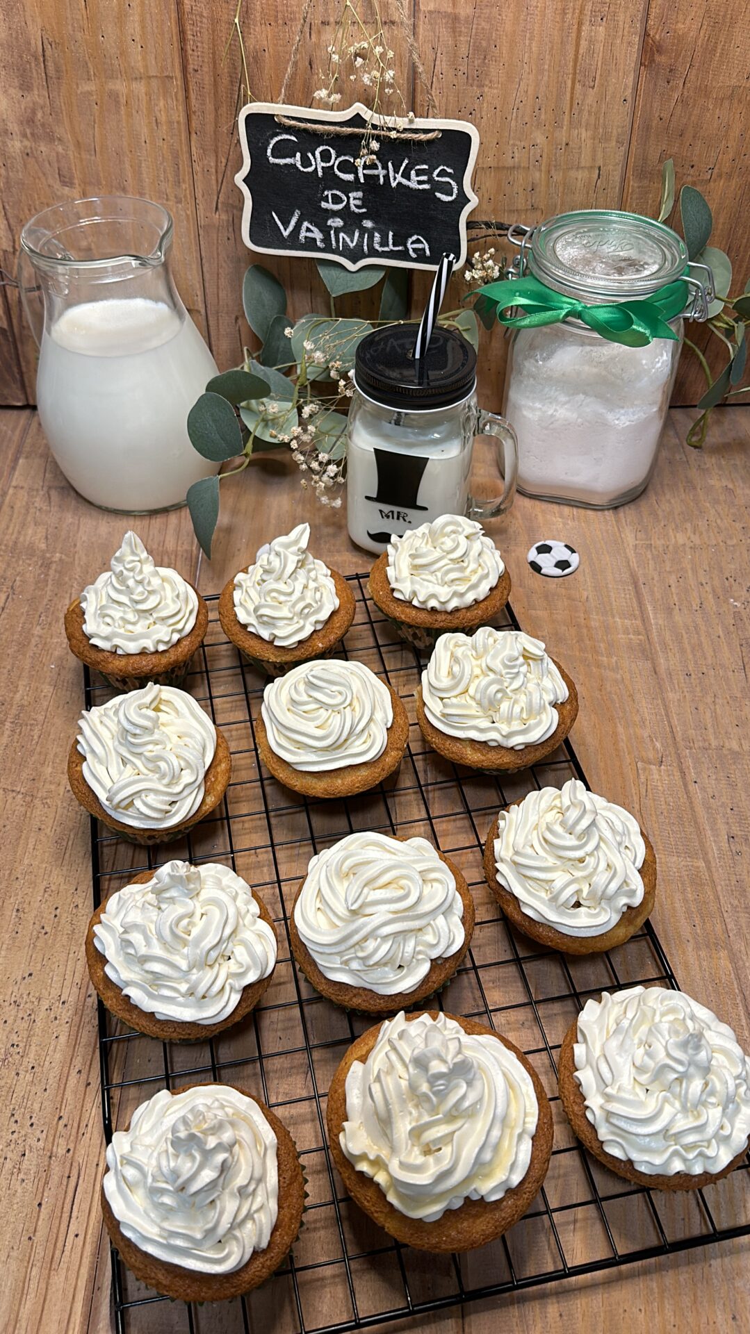 Nuestros cupcakes de vainilla finalizados