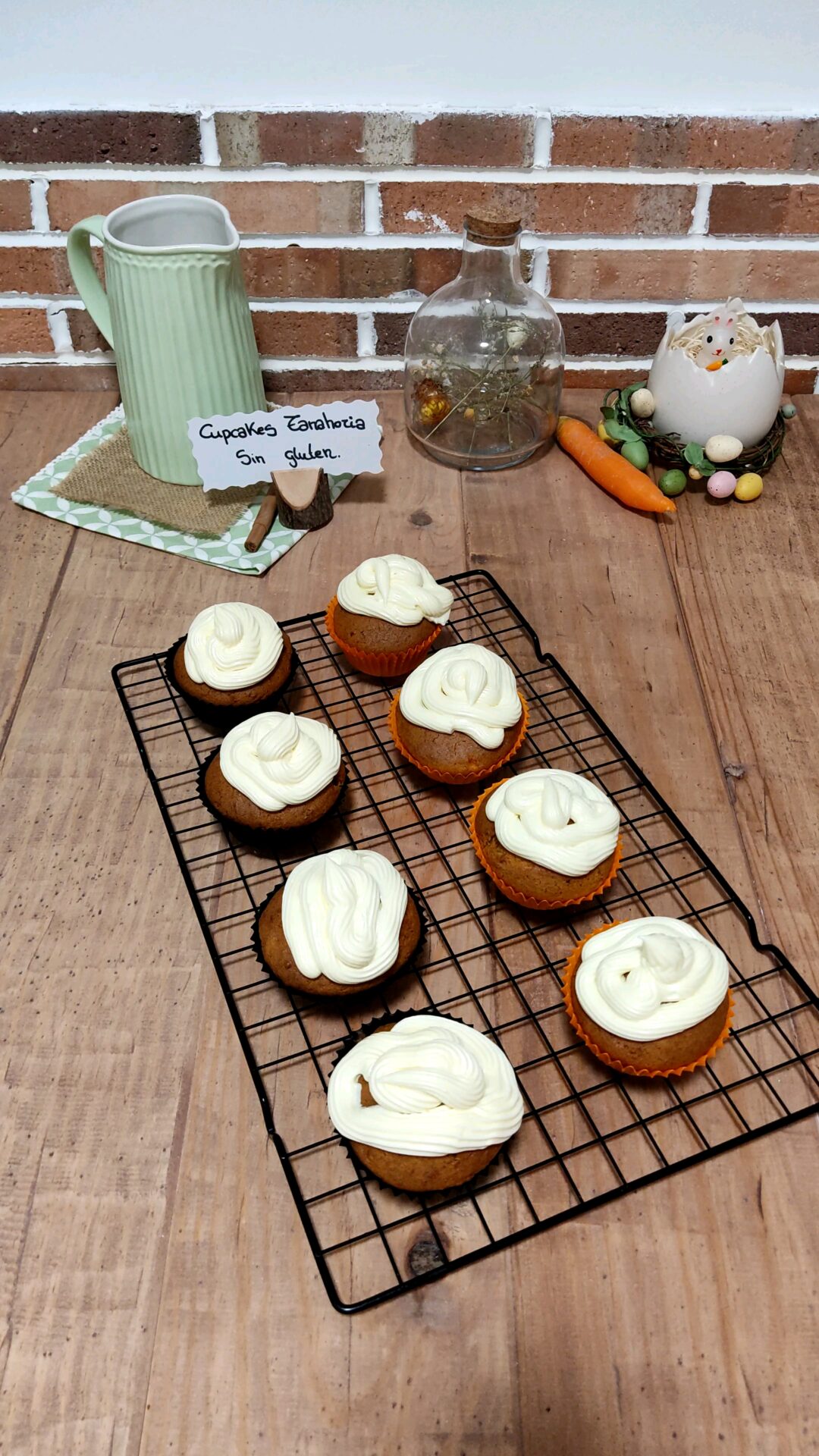 Nuestros cupcakes de zanahoria sin gluten preparados para decorar