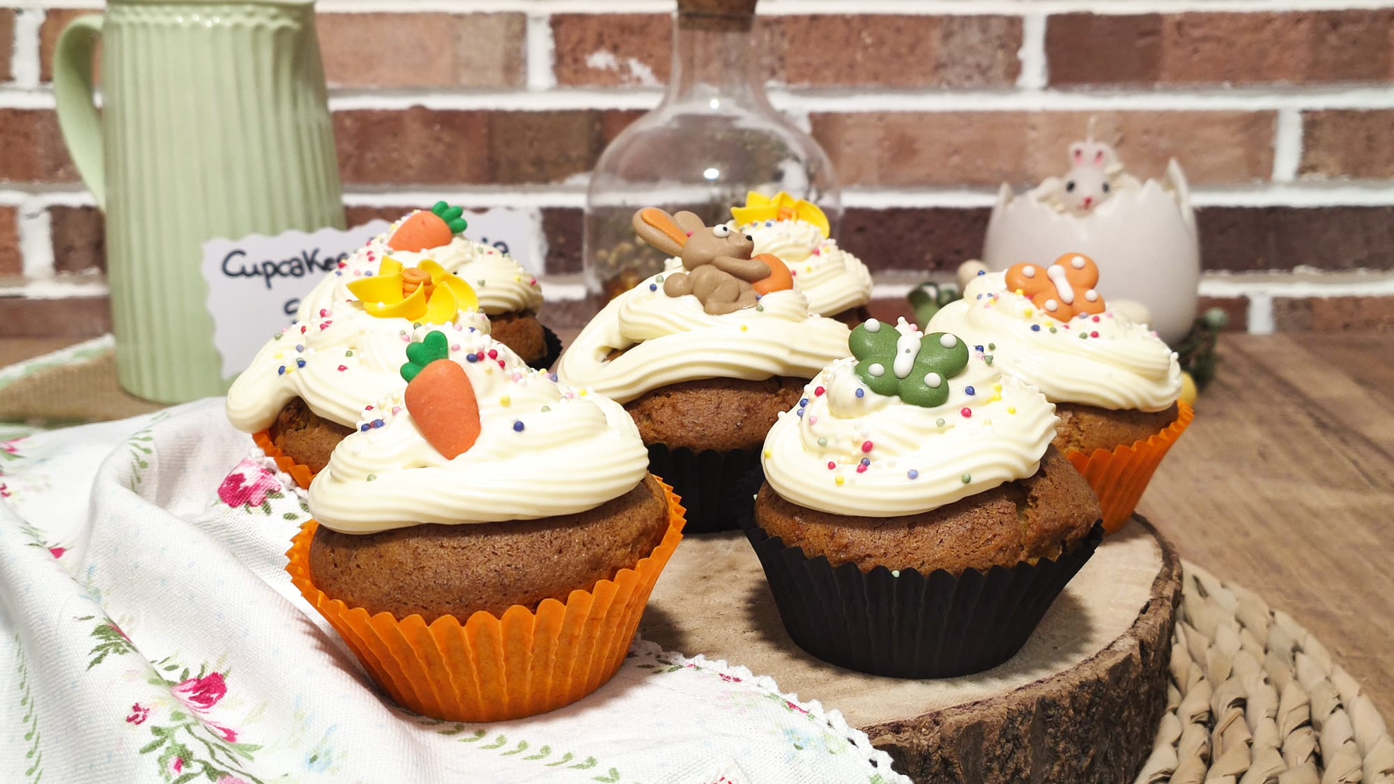 Nuestros cupcakes de zanahoria sin gluten listos para devorar
