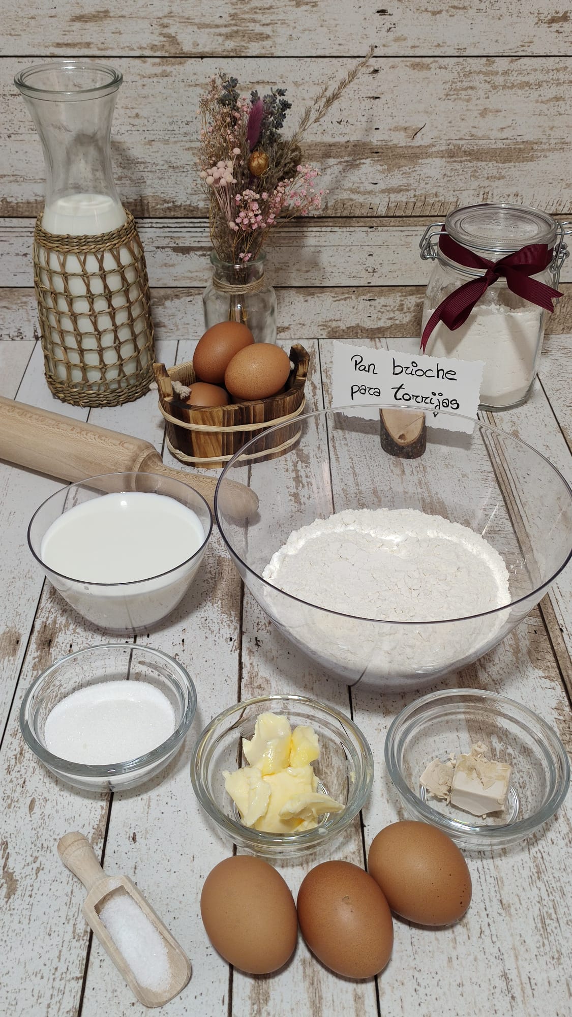Ingredientes de nuestro pan brioche