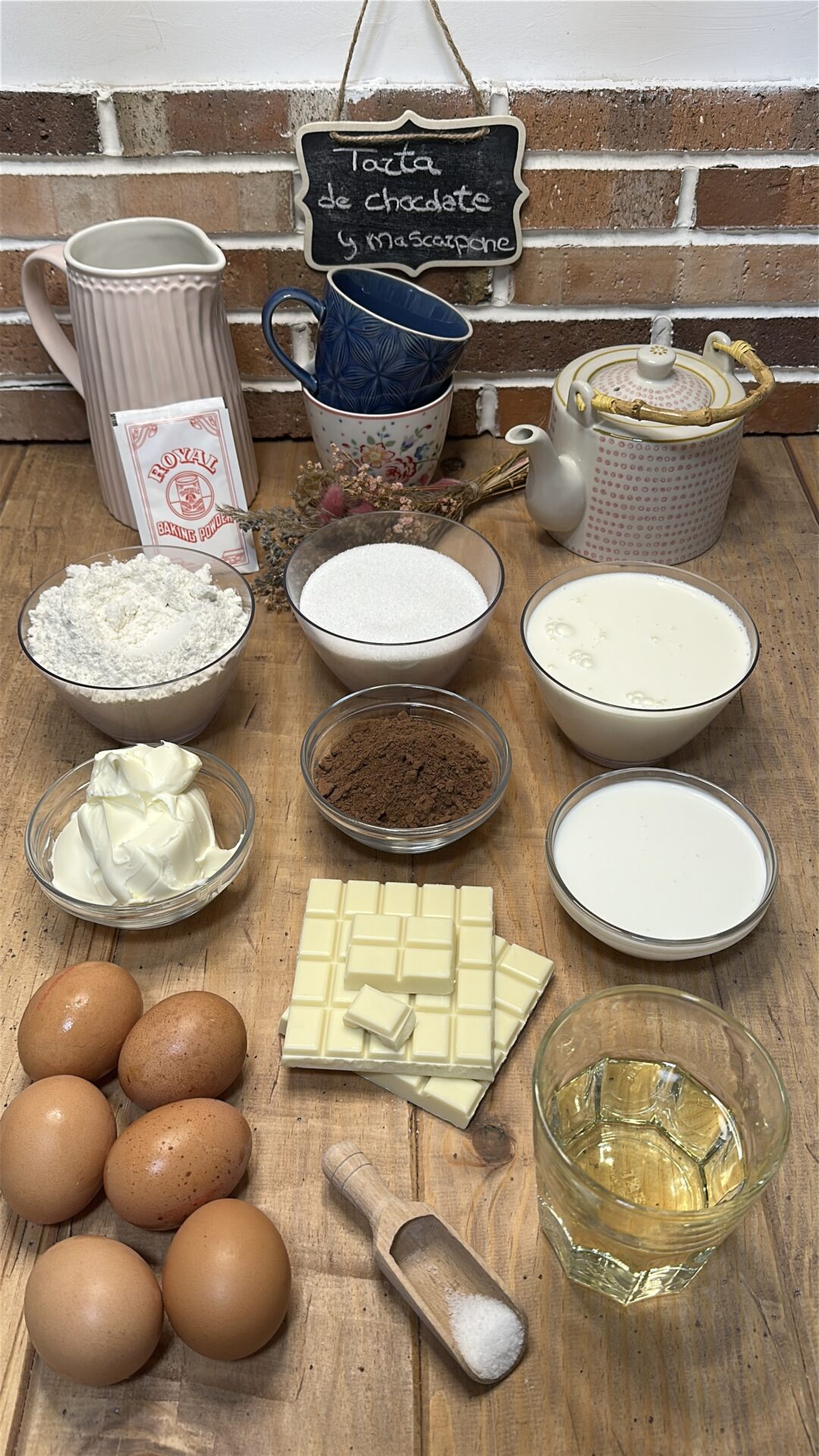 Tarta de chocolate y mascarpone_1 Ingredientes de nuestra tarta de chocolate y mascarpone