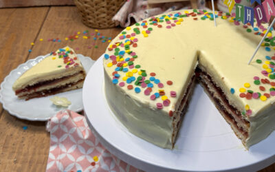 Tarta frosting de chocolate blanco